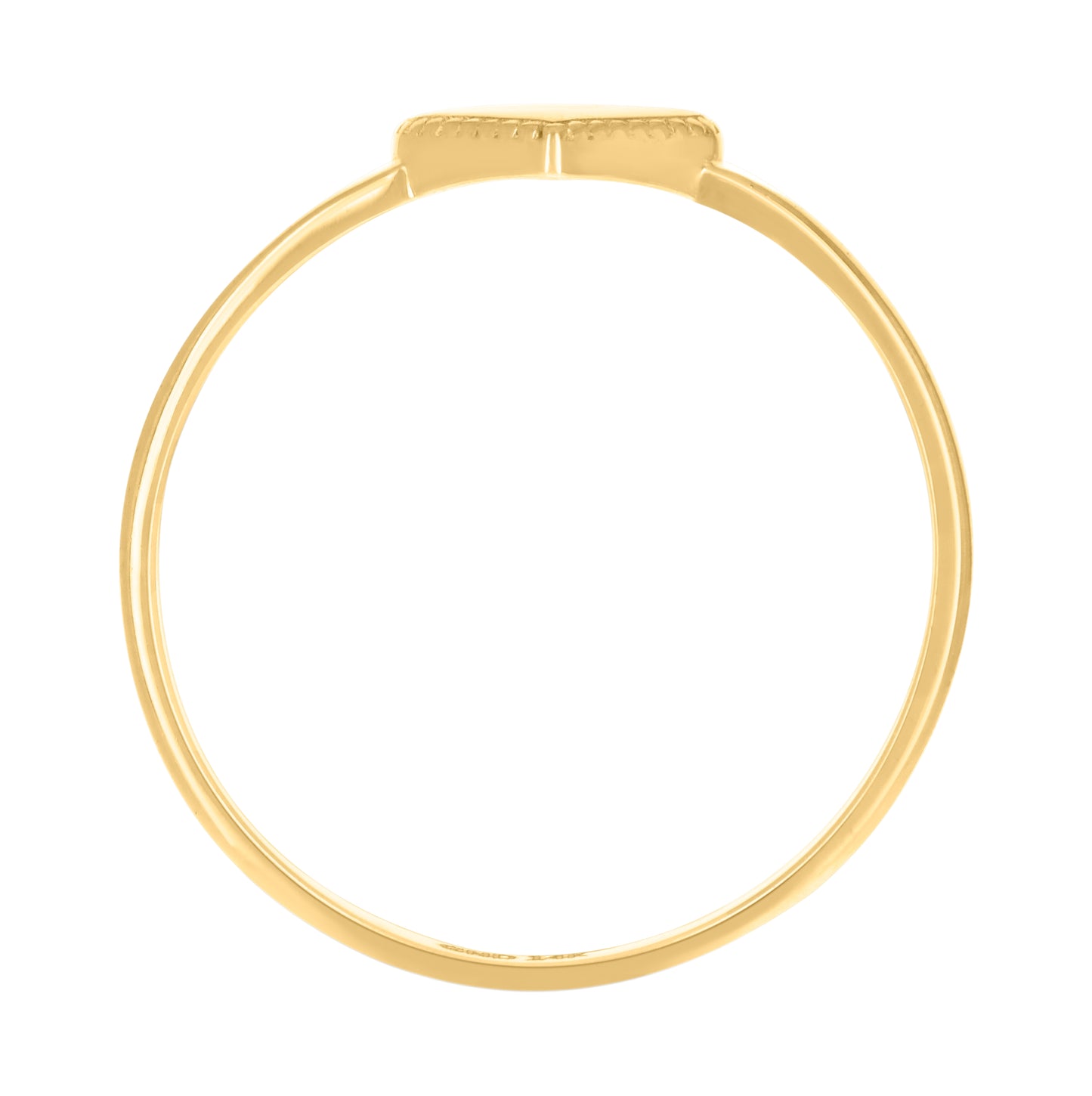 14K Yellow Gold Womens Cubic-Zirconia Heart Ring