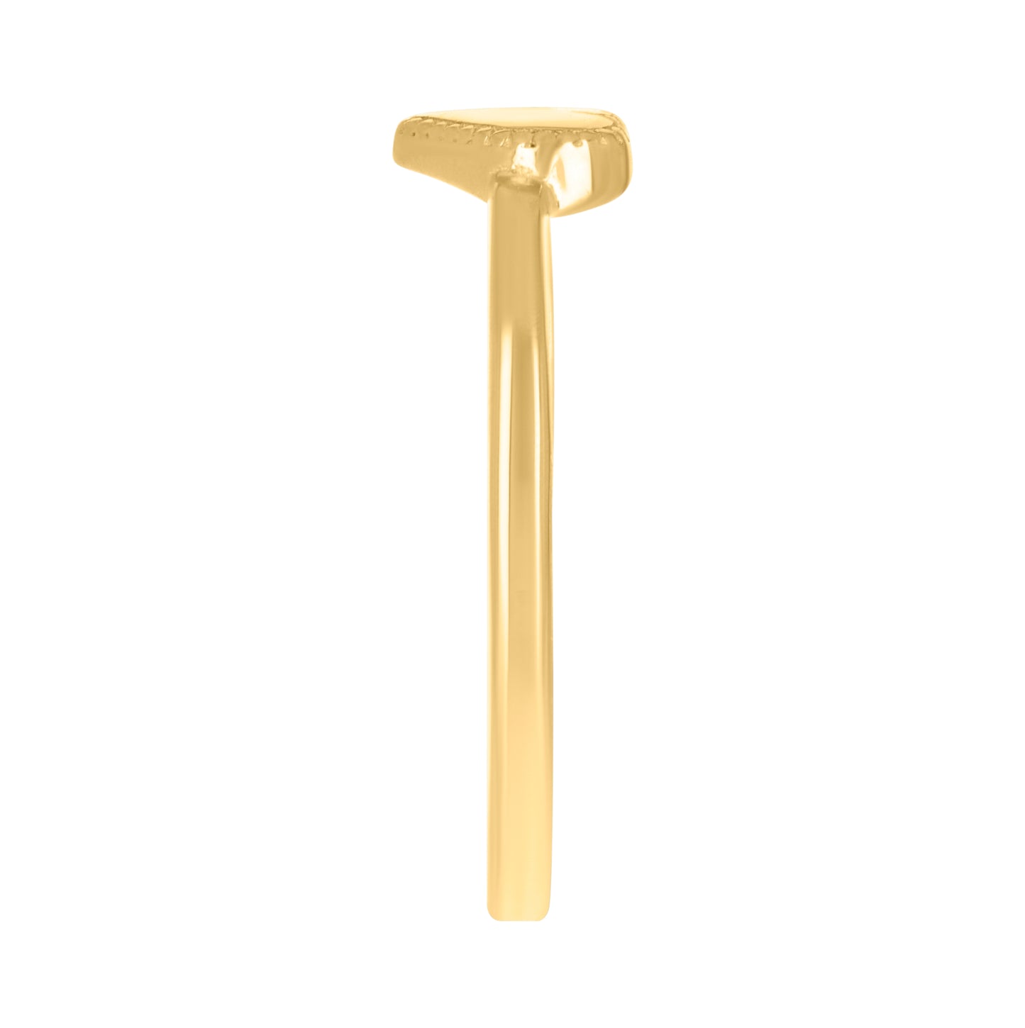 14K Yellow Gold Womens Cubic-Zirconia Heart Ring