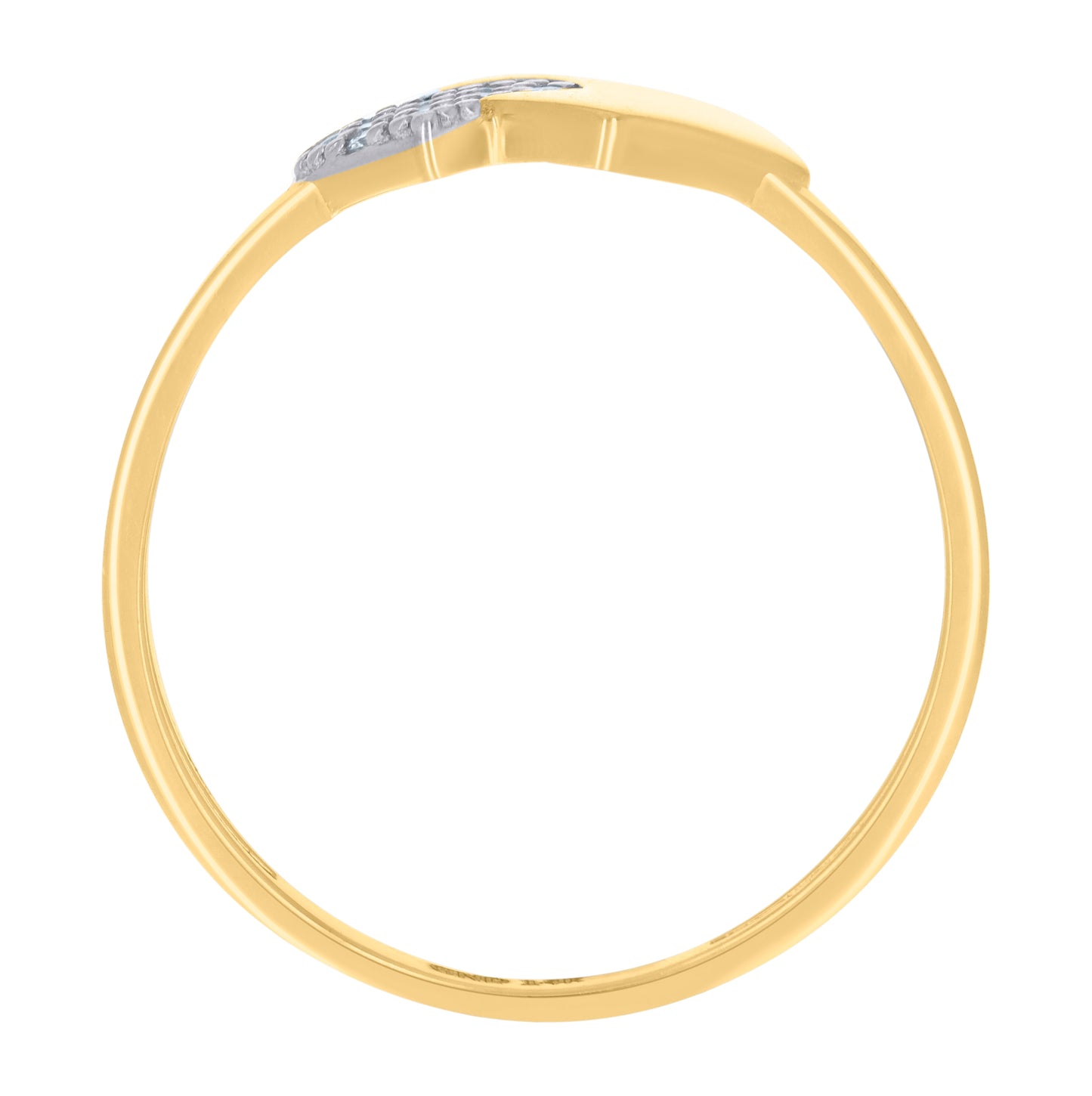 14K Two-Tone Gold Womens Cubic-Zirconia Heart Ring