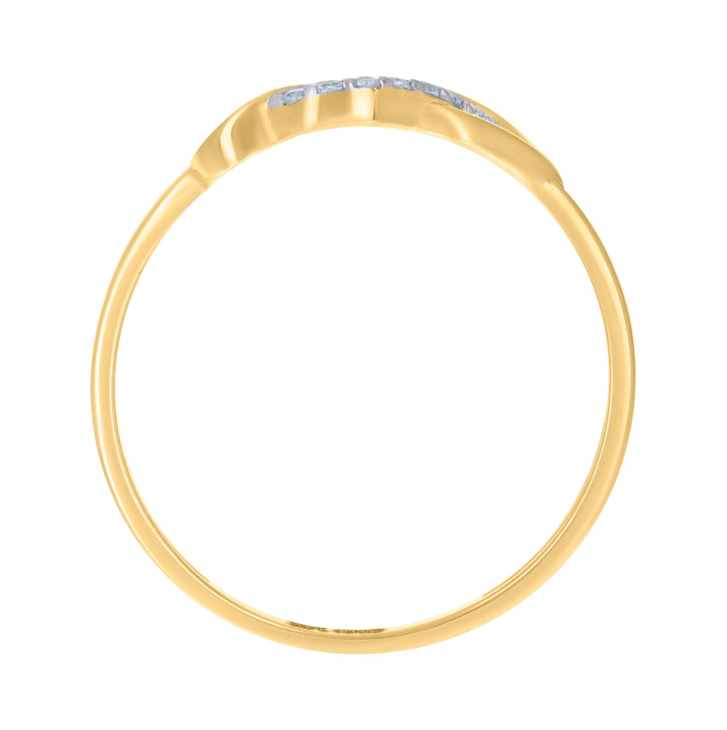14K Two-Tone Gold Womens Cubic-Zirconia Heart Ring