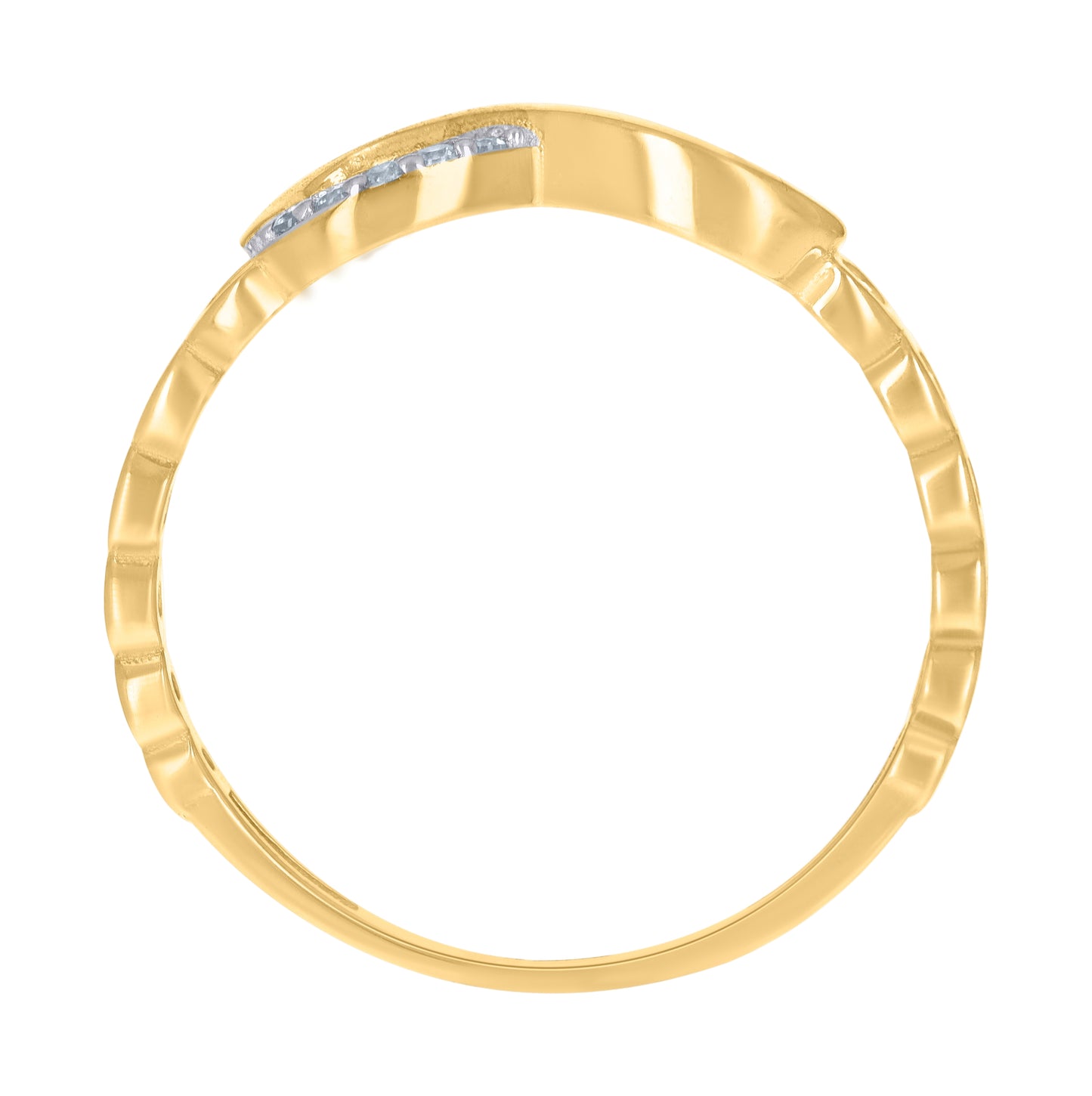 14K Two-Tone Gold Womens Cubic-Zirconia Infinity Symbol Ring
