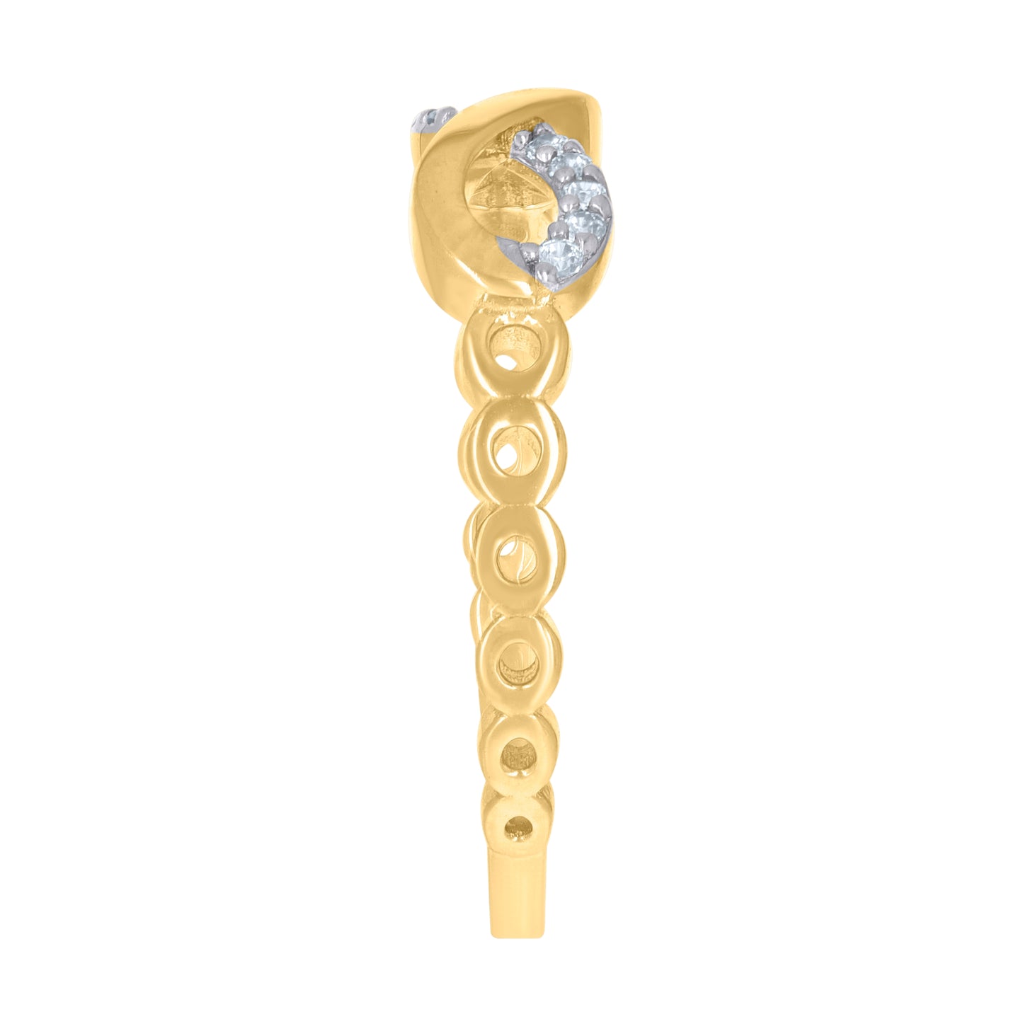 14K Two-Tone Gold Womens Cubic-Zirconia Infinity Symbol Ring