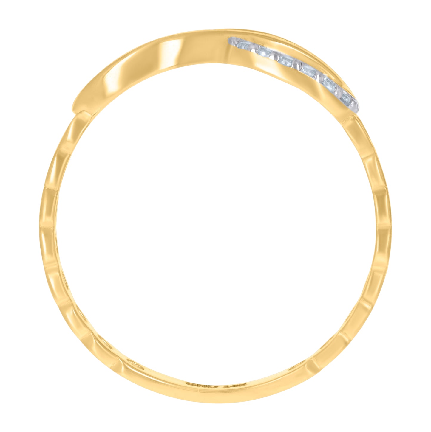14K Two-Tone Gold Womens Cubic-Zirconia Infinity Symbol Ring