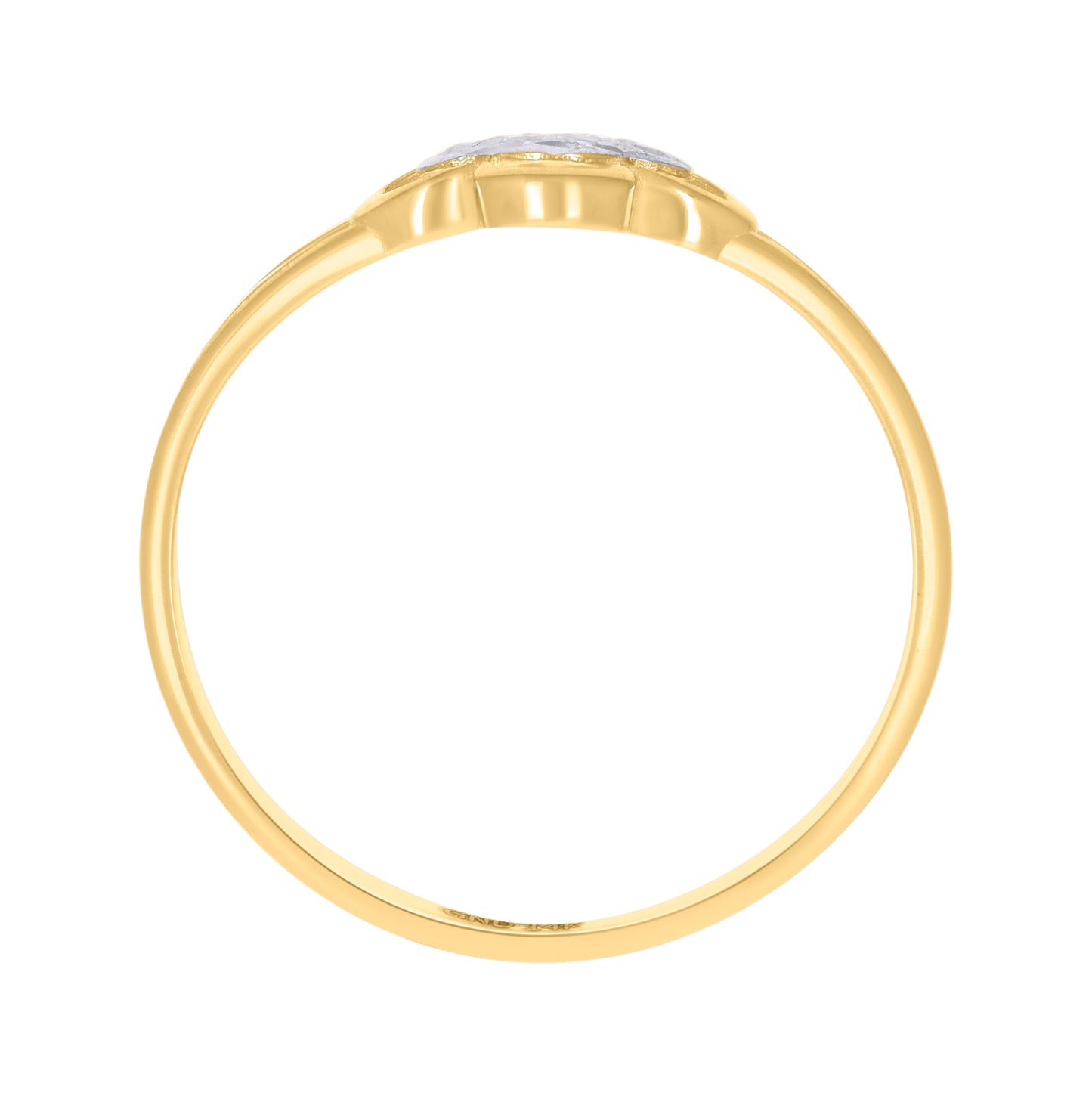 14K Two-Tone Gold Womens Flower Fashion Ring
