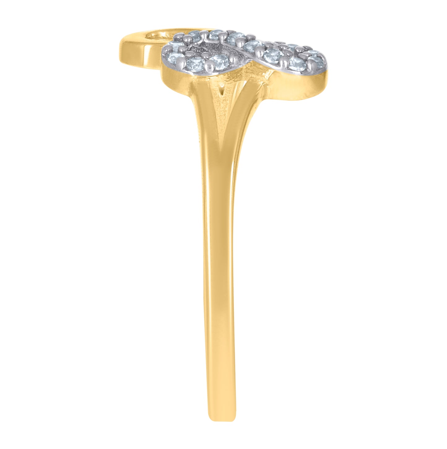 14K Two-Tone Gold Womens Cubic-Zirconia Infinity Symbol Ring