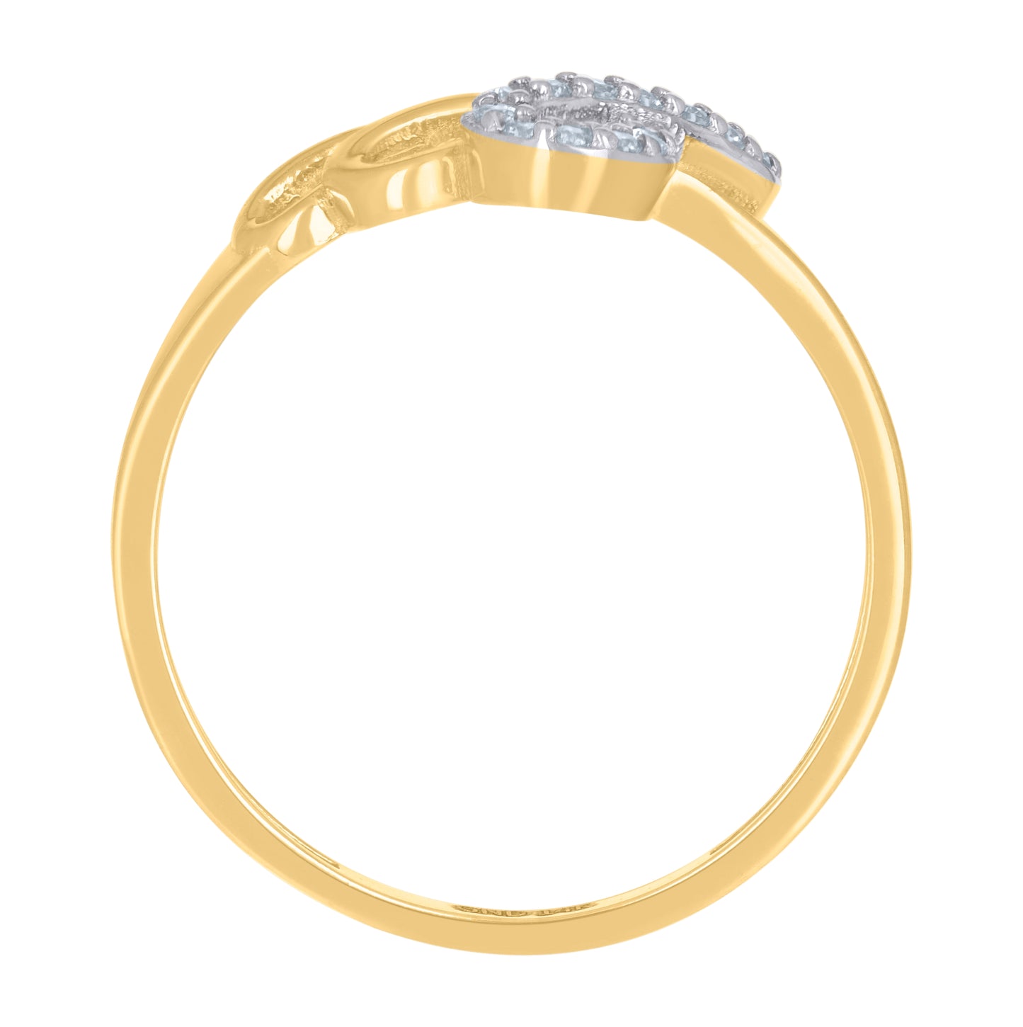 14K Two-Tone Gold Womens Cubic-Zirconia Infinity Symbol Ring