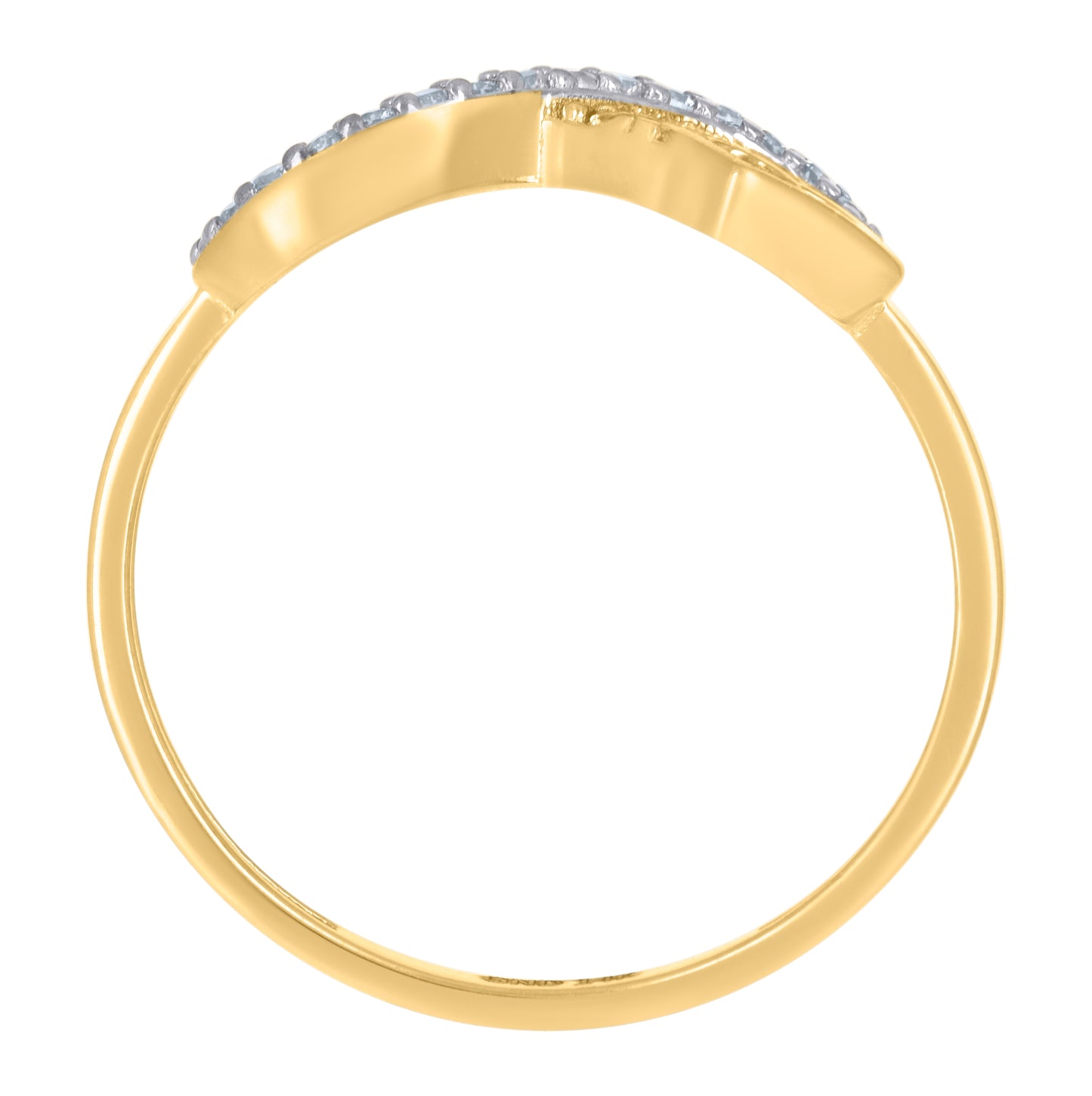 14K Two-Tone Gold Womens Cubic-Zirconia Heart Infinity Symbol Ring