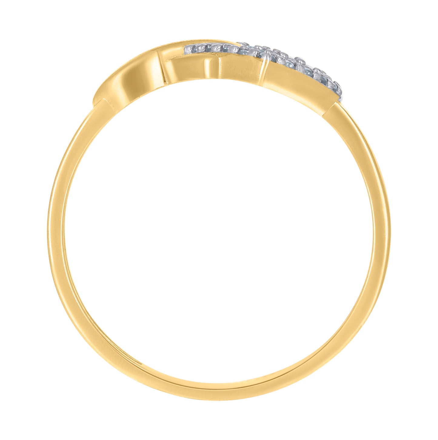 14K Two-Tone Gold Womens Cubic-Zirconia Heart Infinity Symbol Ring