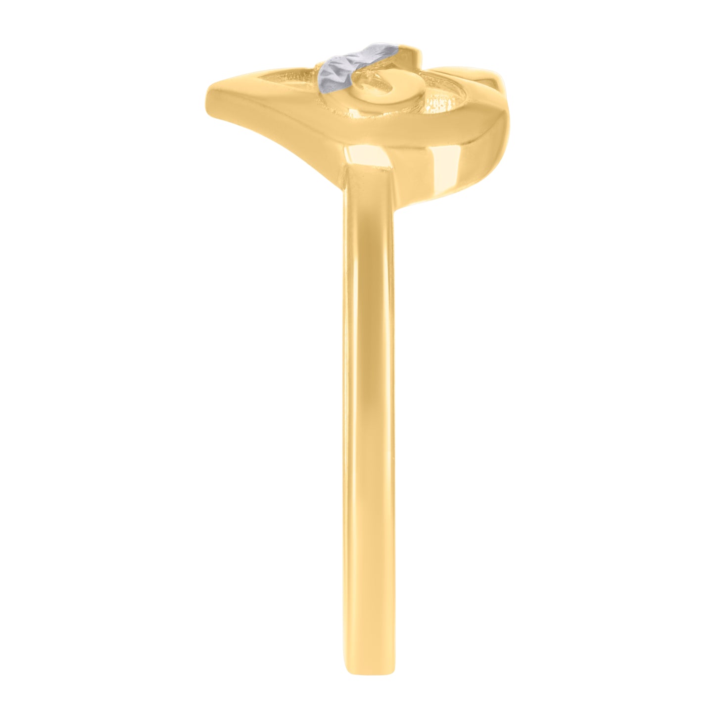 14K Two-Tone Gold Womens Infinity Heart Ring
