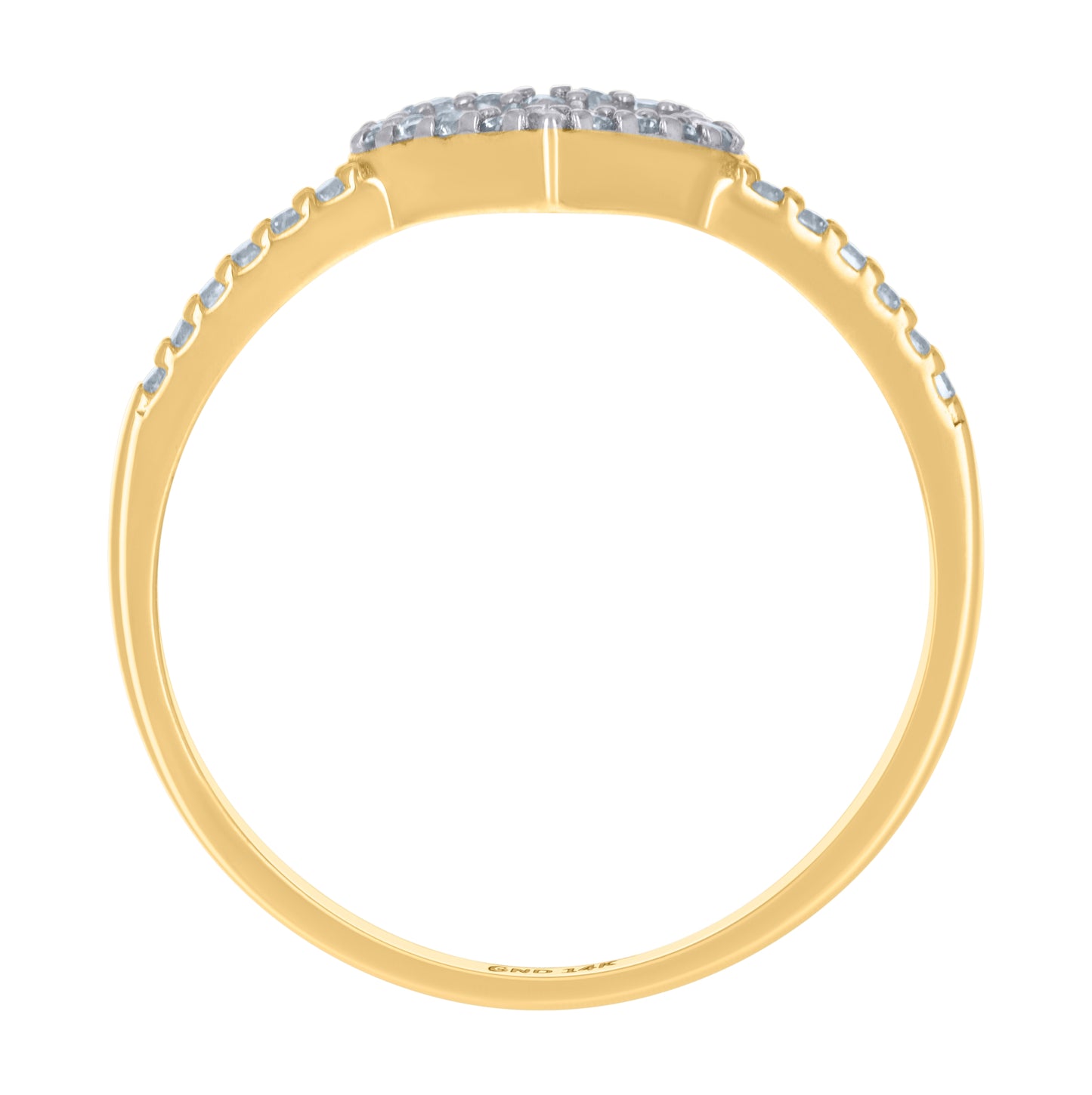 14K Two-Tone Gold Womens Cubic-Zirconia Heart Ring