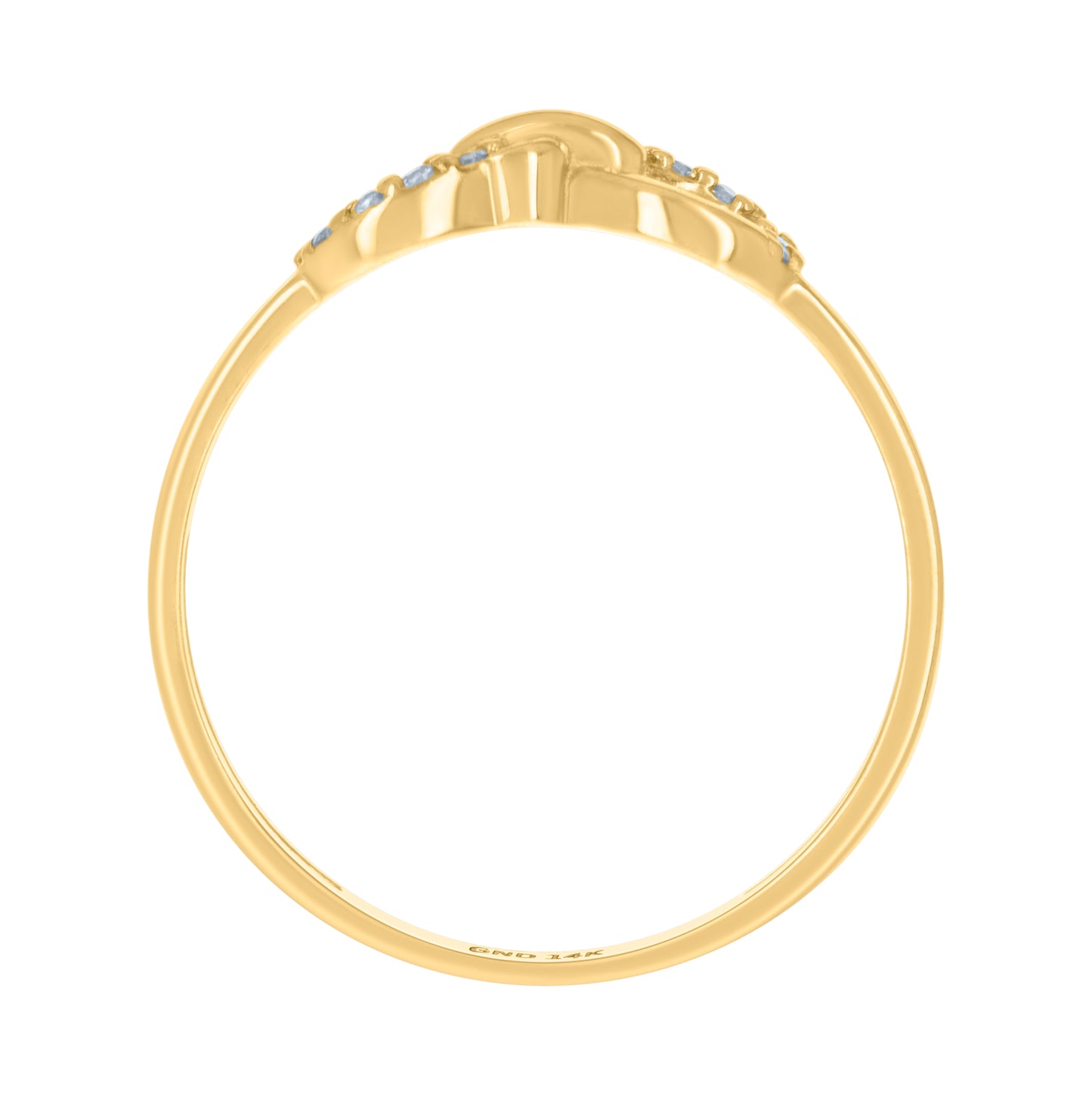 14K Two-Tone Gold Womens Cubic-Zirconia Infinity Symbol Ring