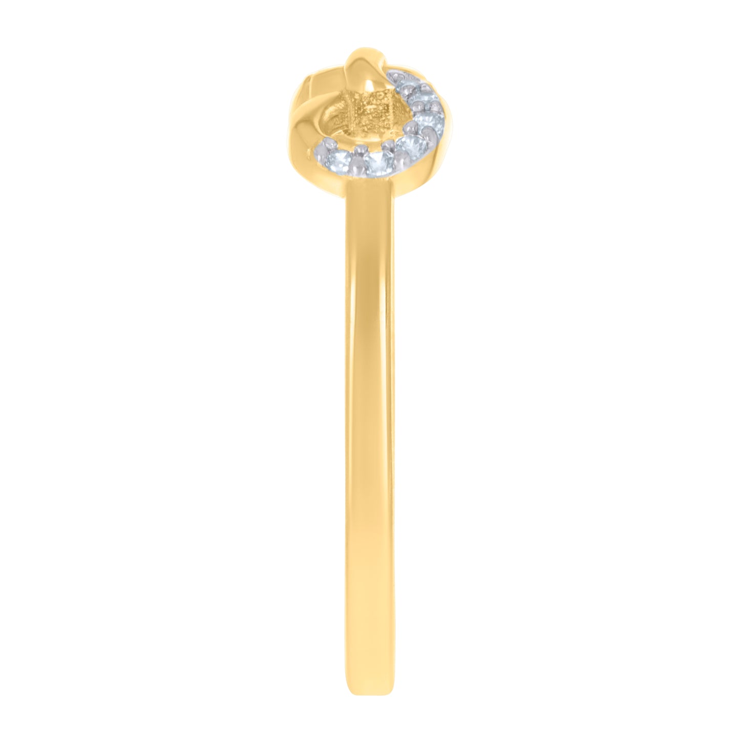 14K Two-Tone Gold Womens Cubic-Zirconia Infinity Symbol Ring