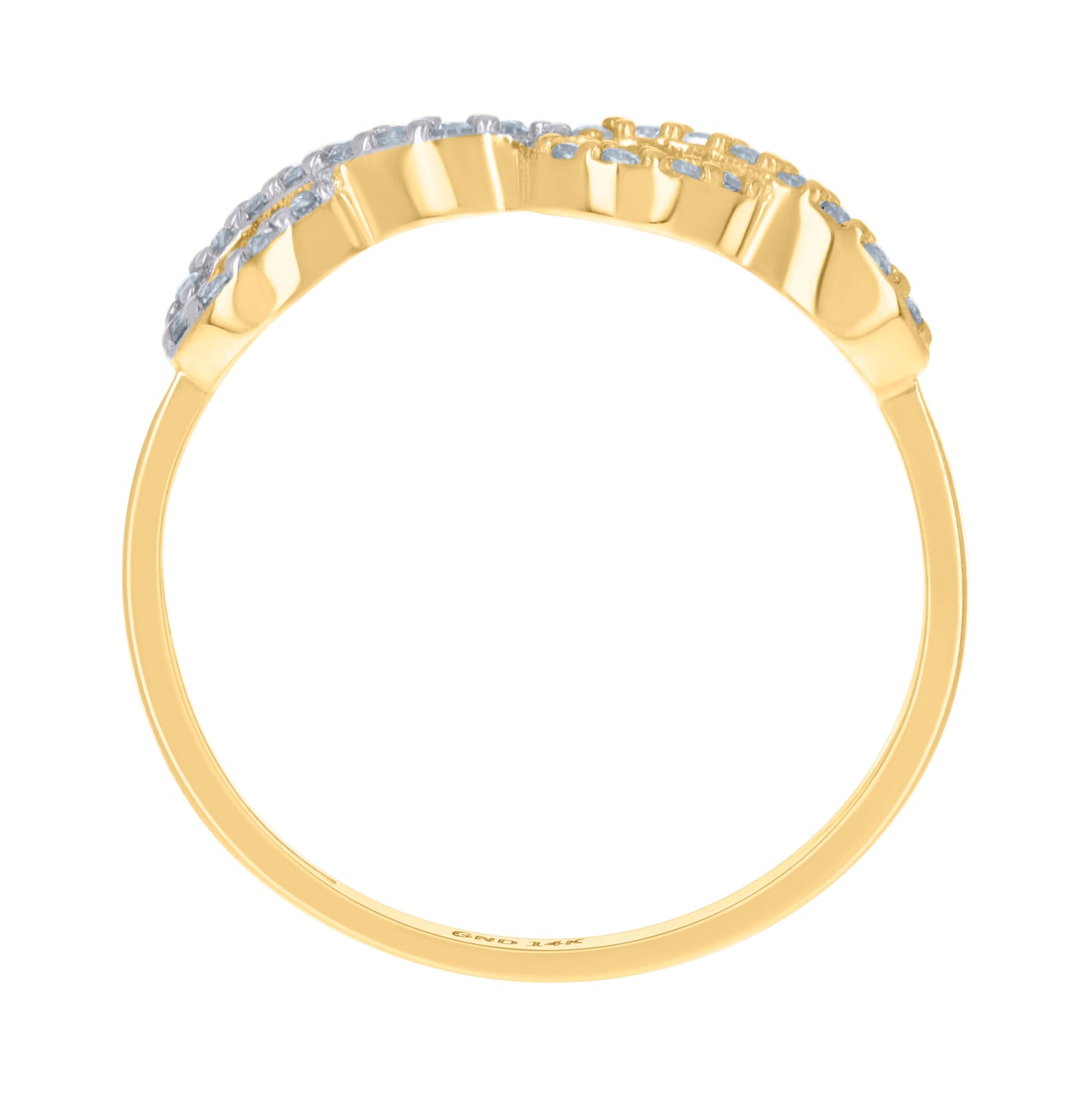 14K Two-Tone Gold Womens Cubic-Zirconia Infinity Symbol Ring