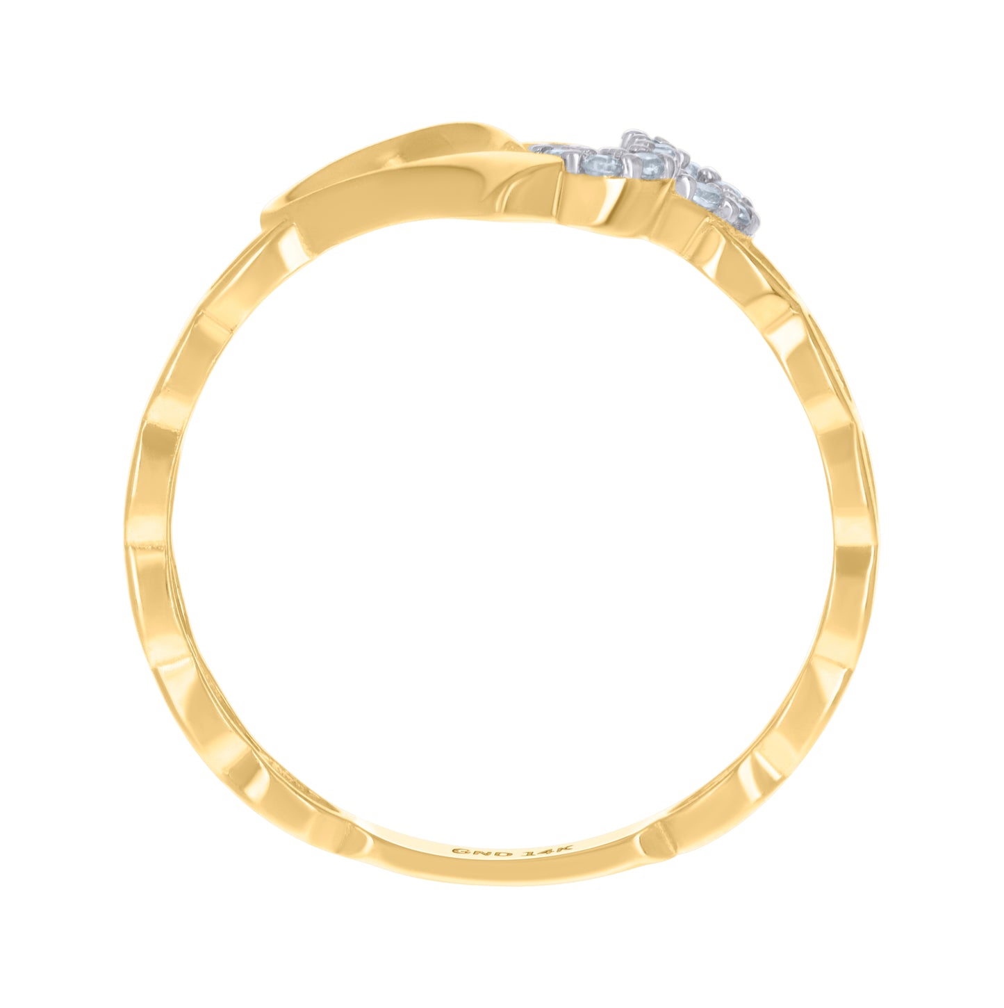 14K Two-Tone Gold Womens Cubic-Zirconia Infinity Heart Ring