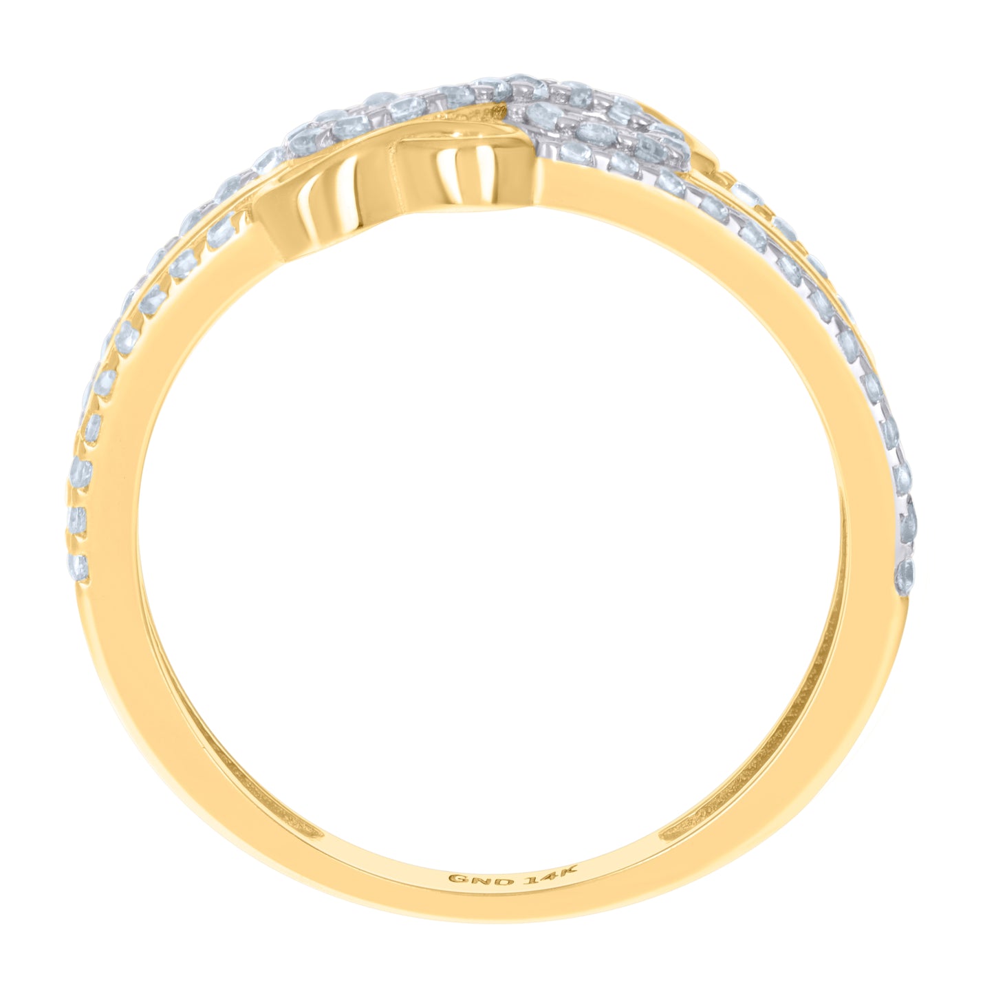 14K Two-Tone Gold Womens Cubic-Zirconia Infinity Symbol Ring
