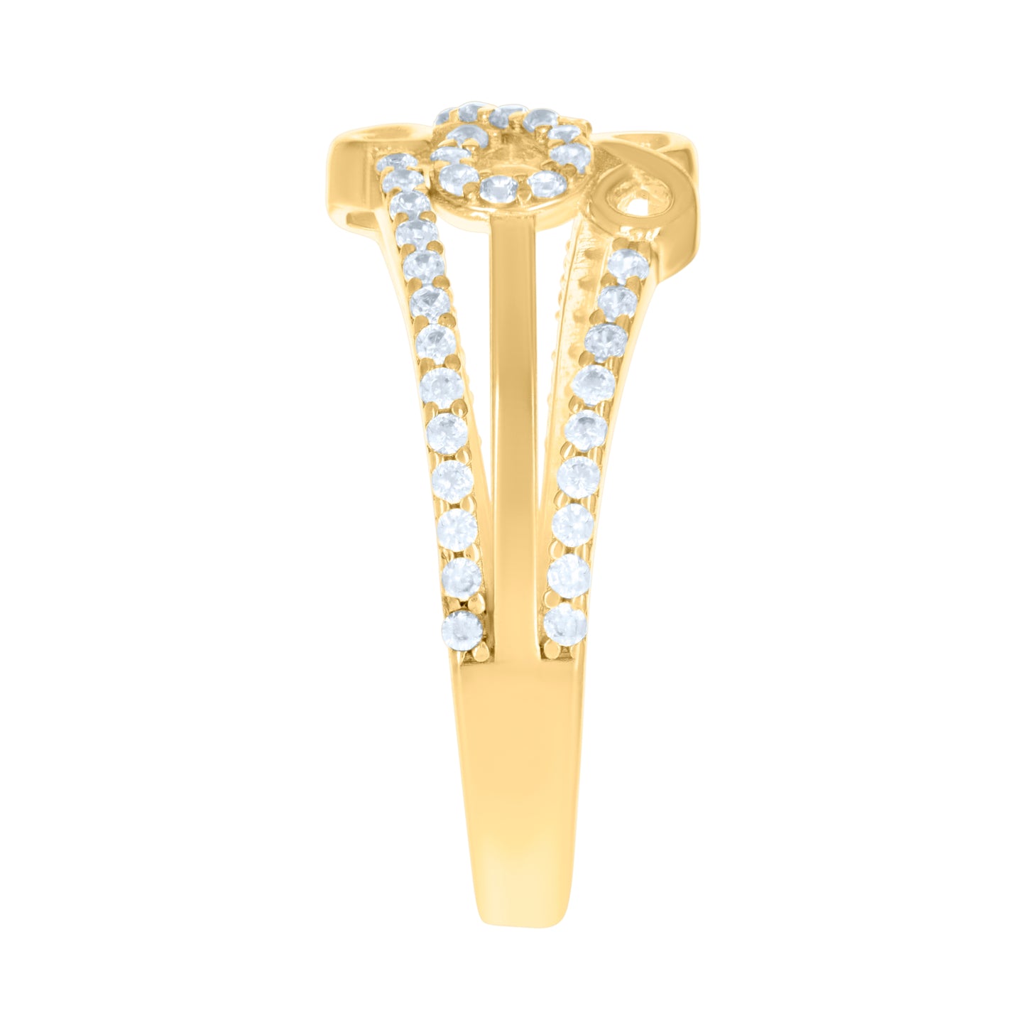 14K Two-Tone Gold Womens Cubic-Zirconia Infinity Symbol Ring
