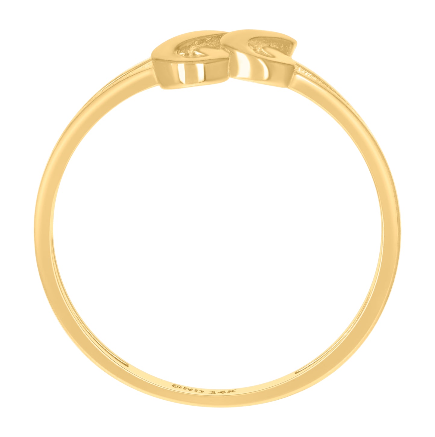 14K Yellow Gold Womens Infinity Symbol Ring