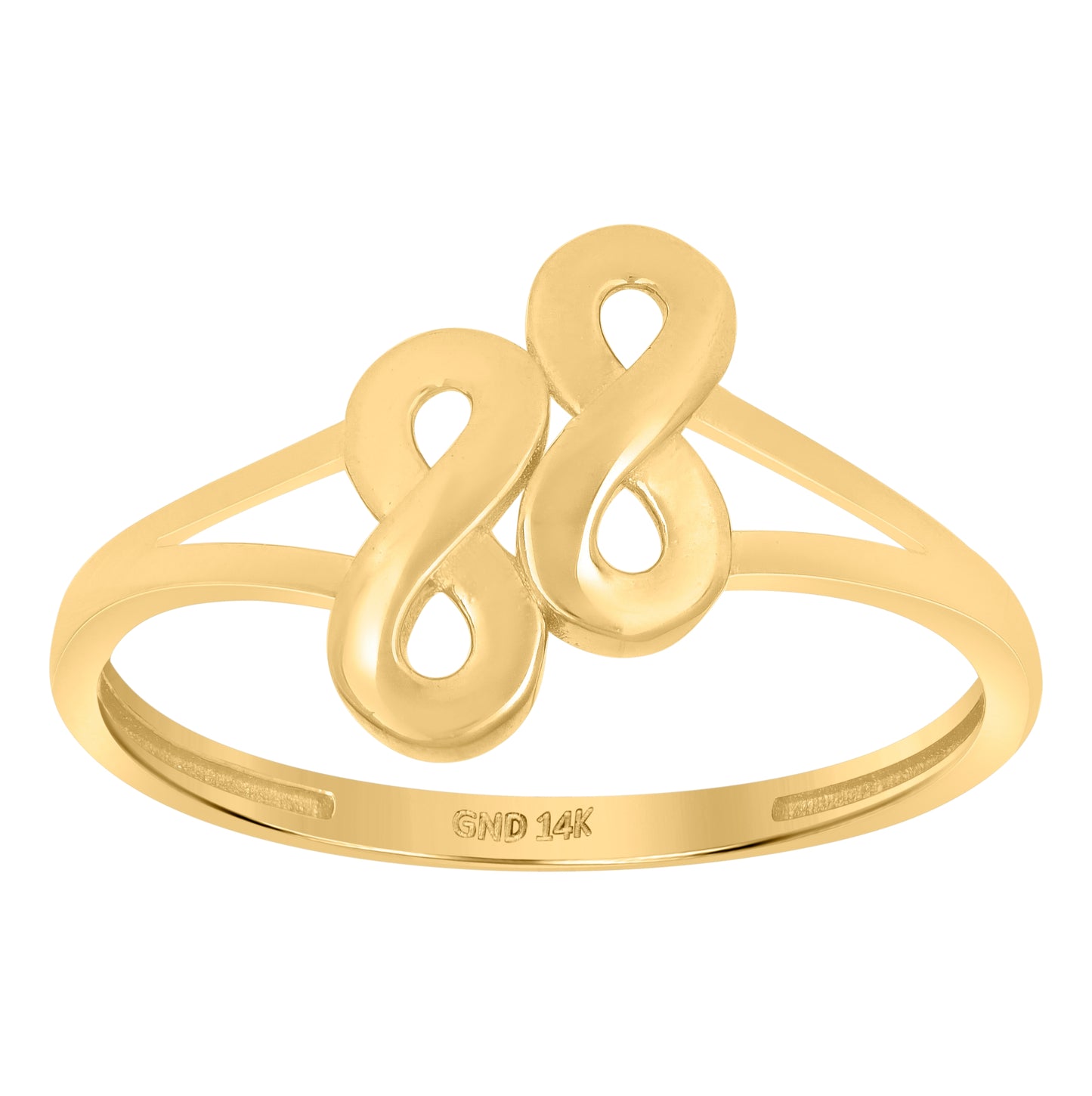14K Yellow Gold Womens Infinity Symbol Ring