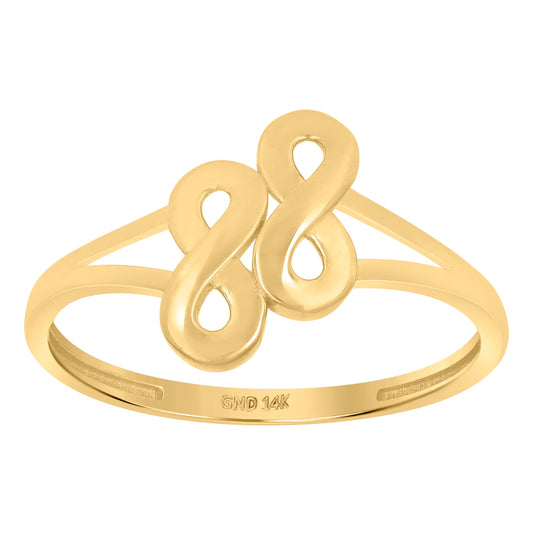 14K Yellow Gold Womens Infinity Symbol Ring