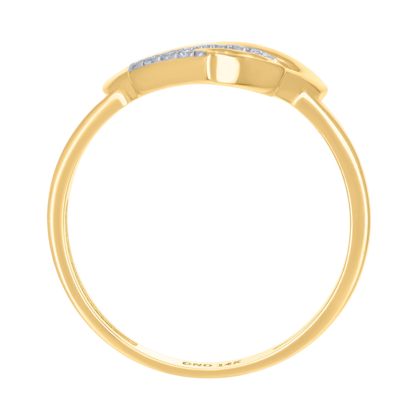 14K Two-Tone Gold Womens Cubic-Zirconia Heart Ring
