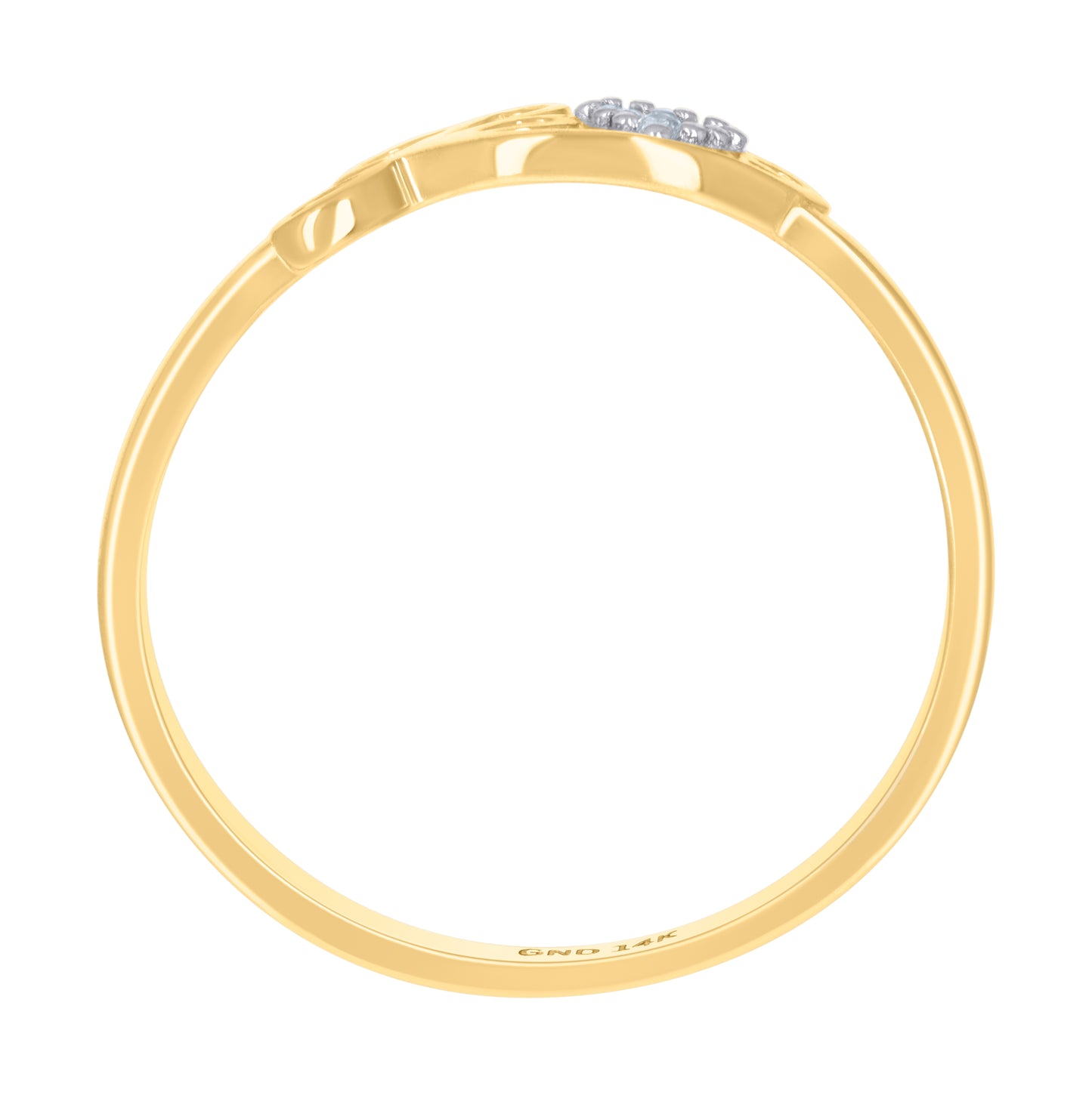 14K Two-Tone Gold Womens Cubic-Zirconia Love Heart Ring