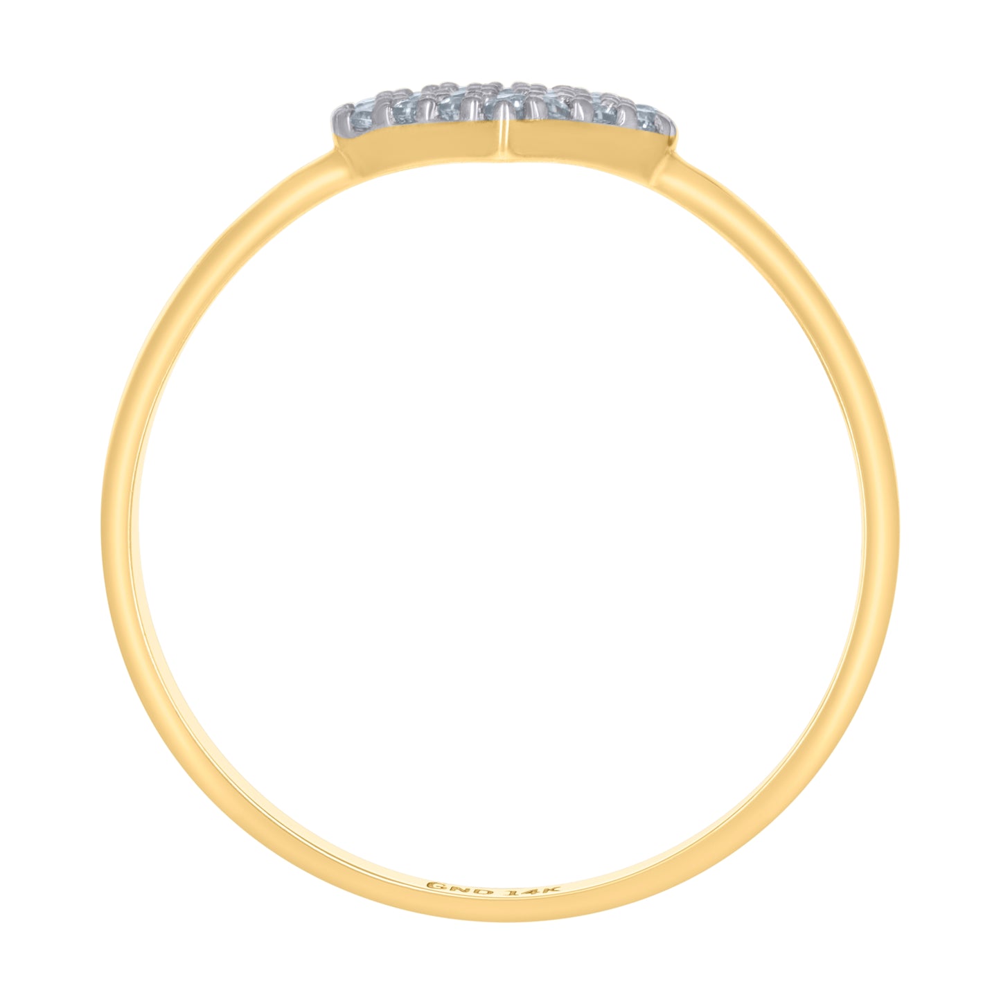 14K Two-Tone Gold Womens Cubic-Zirconia Heart Ring