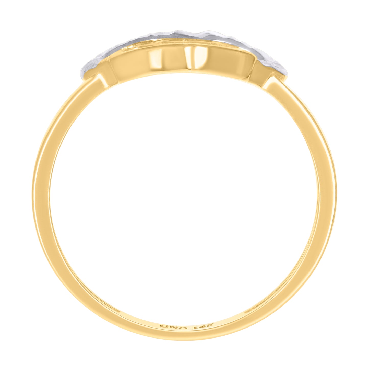 14K Two-Tone Gold Womens Heart Ring
