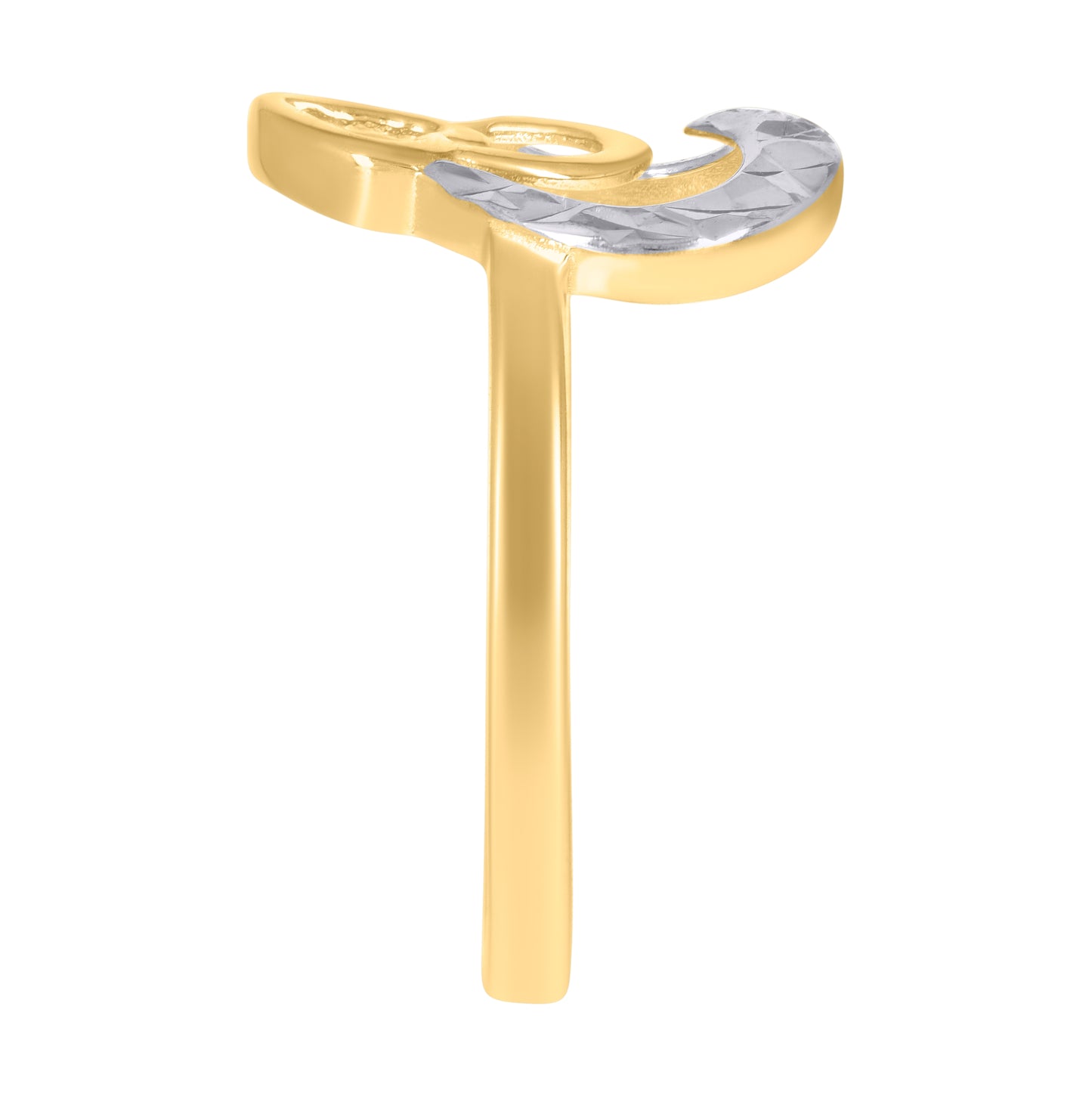 14K Two-Tone Gold Womens Heart Ring