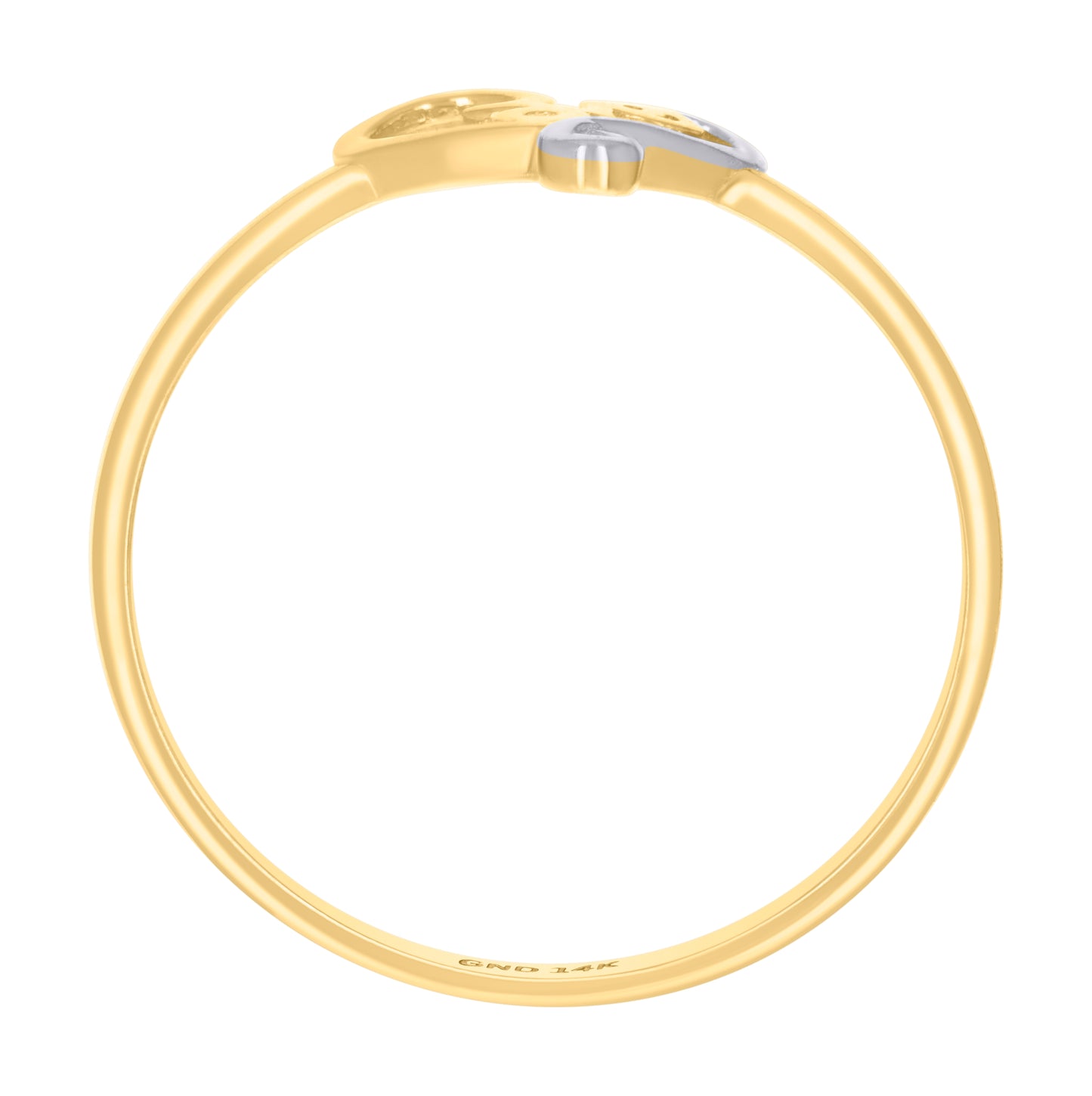 14K Two-tone Gold Womens Love Heart Ring