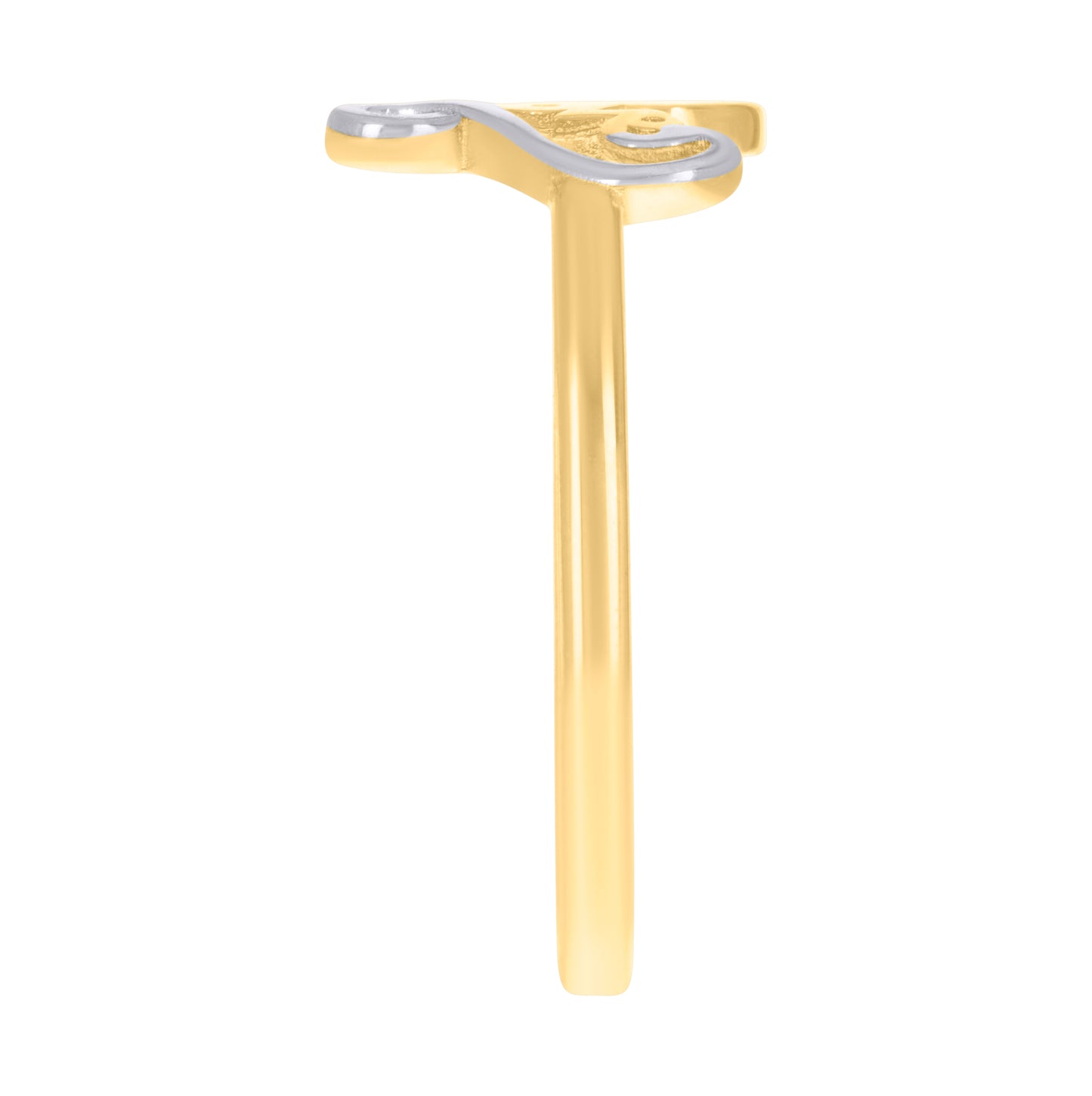 14K Two-tone Gold Womens Love Heart Ring