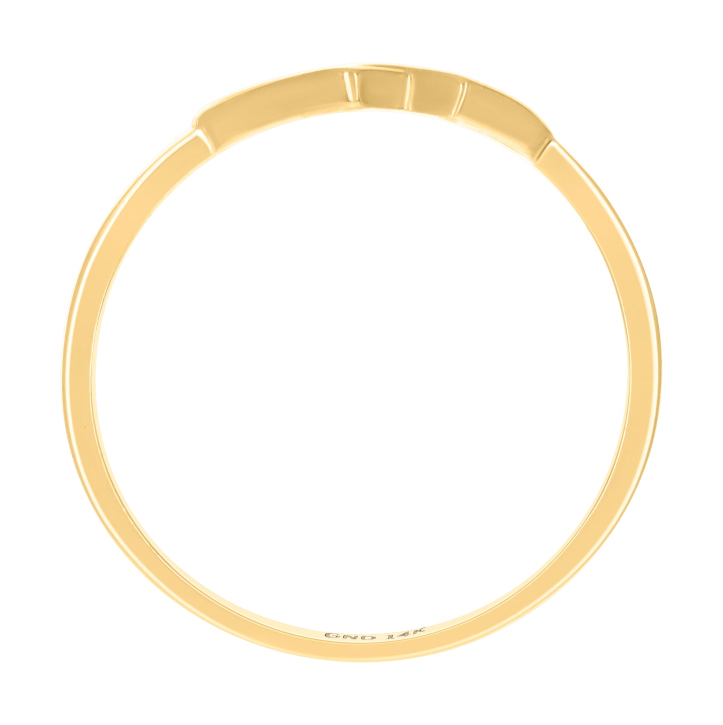14K Yellow Gold Womens Double Heart Ring