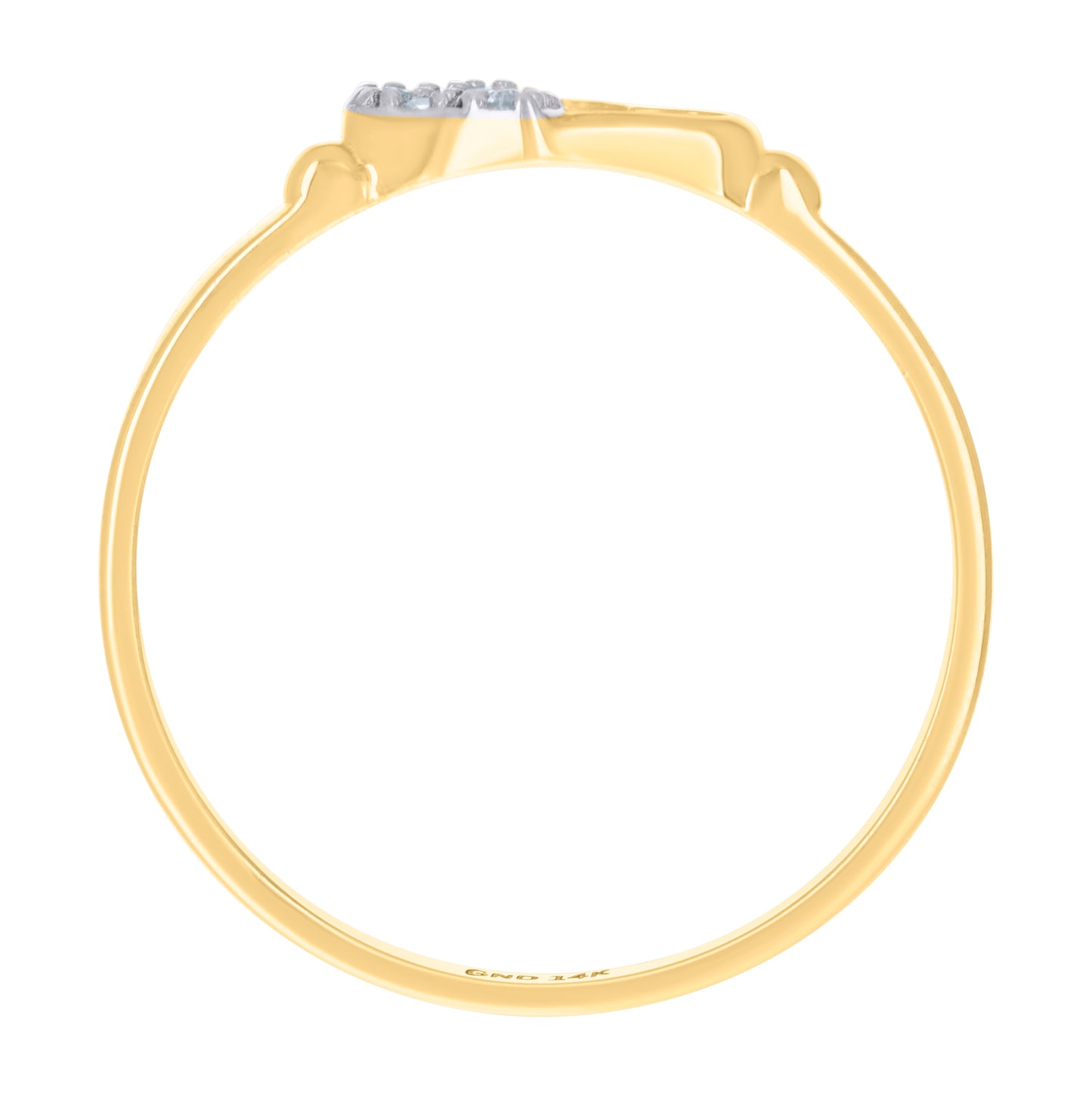 14K Two-Tone Gold Womens Cubic-Zirconia Double Heart Ring
