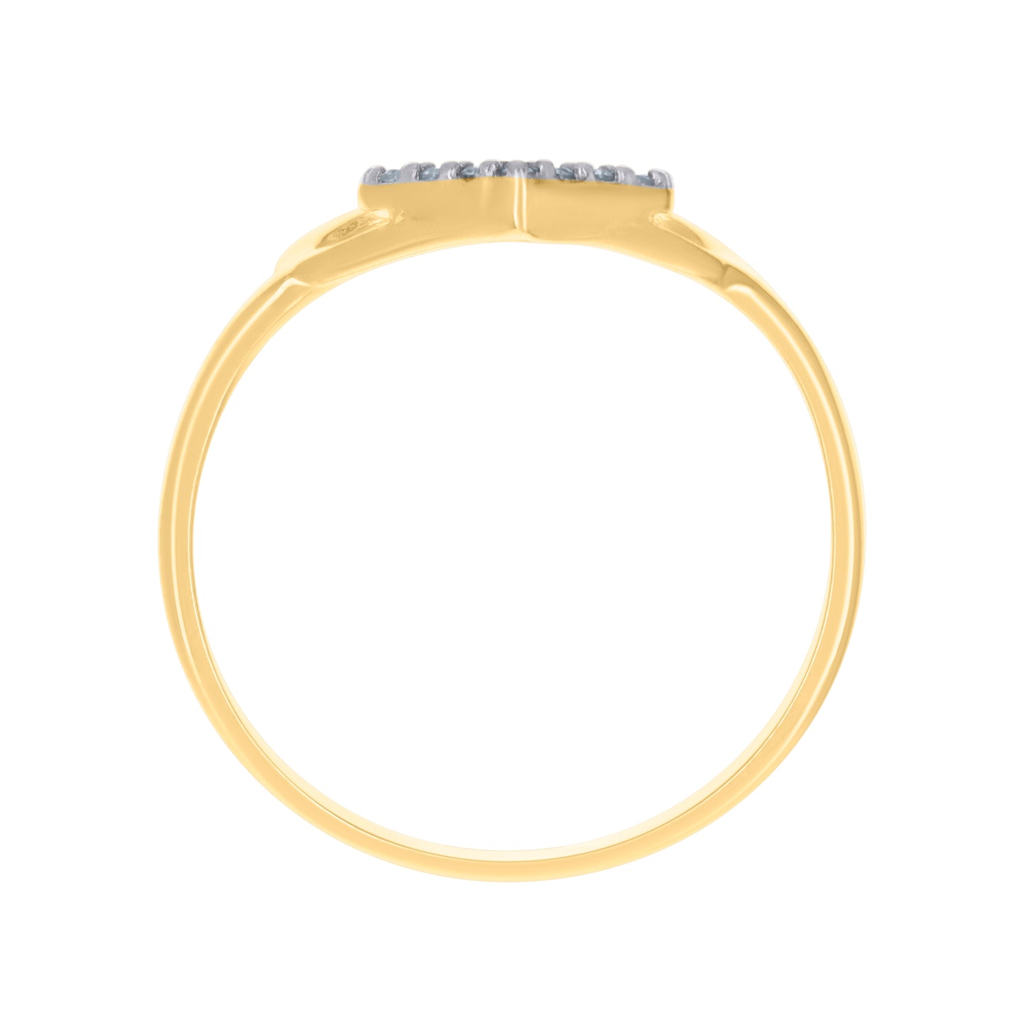 14K Two-Tone Gold Womens Cubic-Zirconia Double Heart Ring
