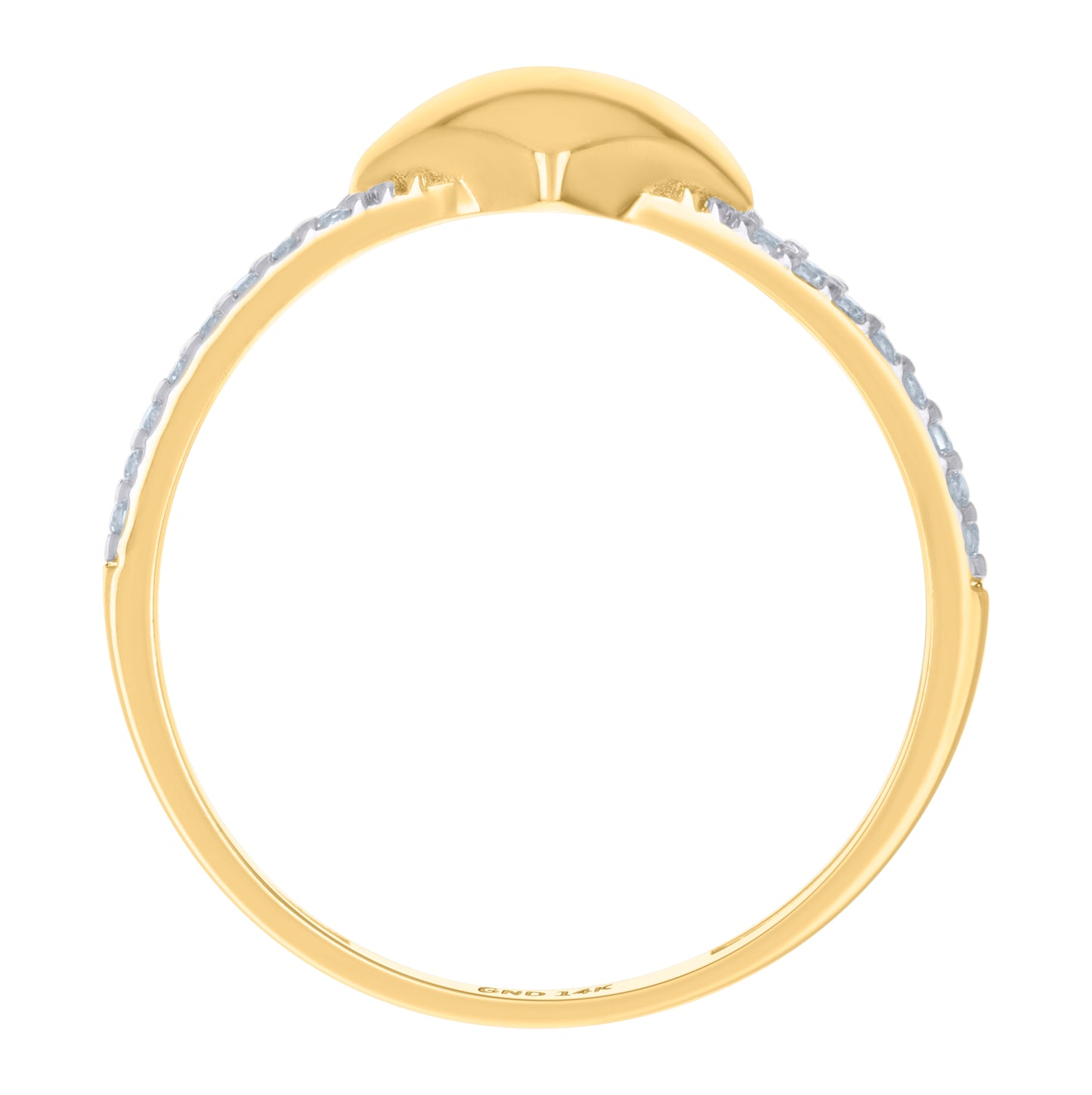 14K Two-Tone Gold Womens Cubic-Zirconia Heart Ring