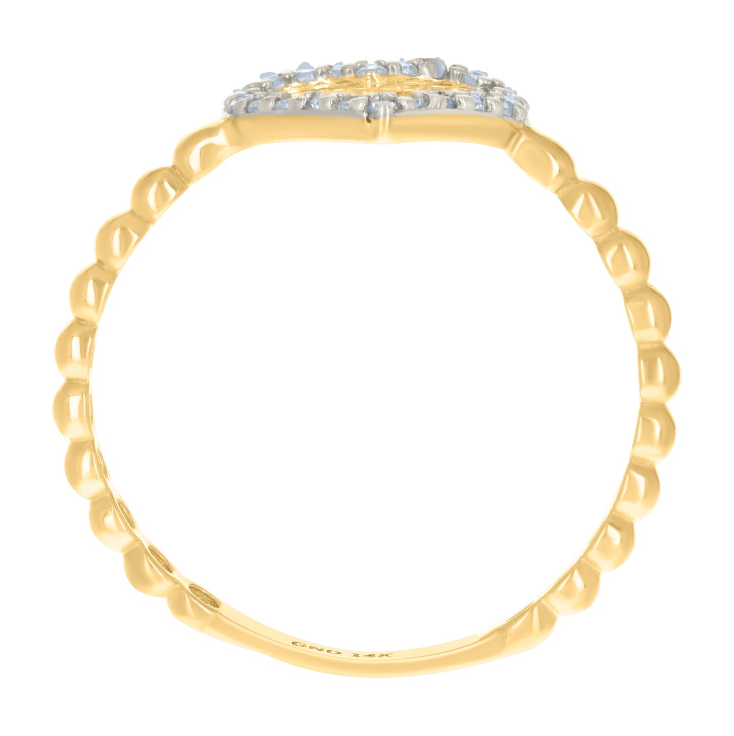 14K Two-Tone Gold Womens Cubic-Zirconia Heart Ring