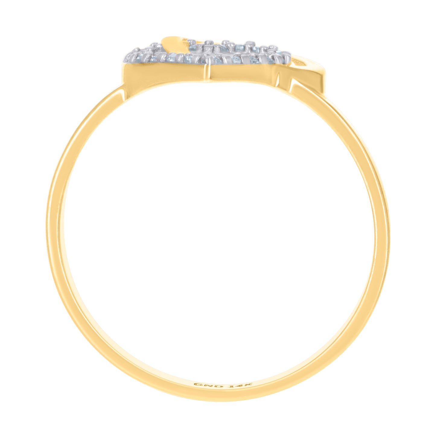 14K Two-Tone Gold Womens Cubic-Zirconia Intertwined Hearts Ring