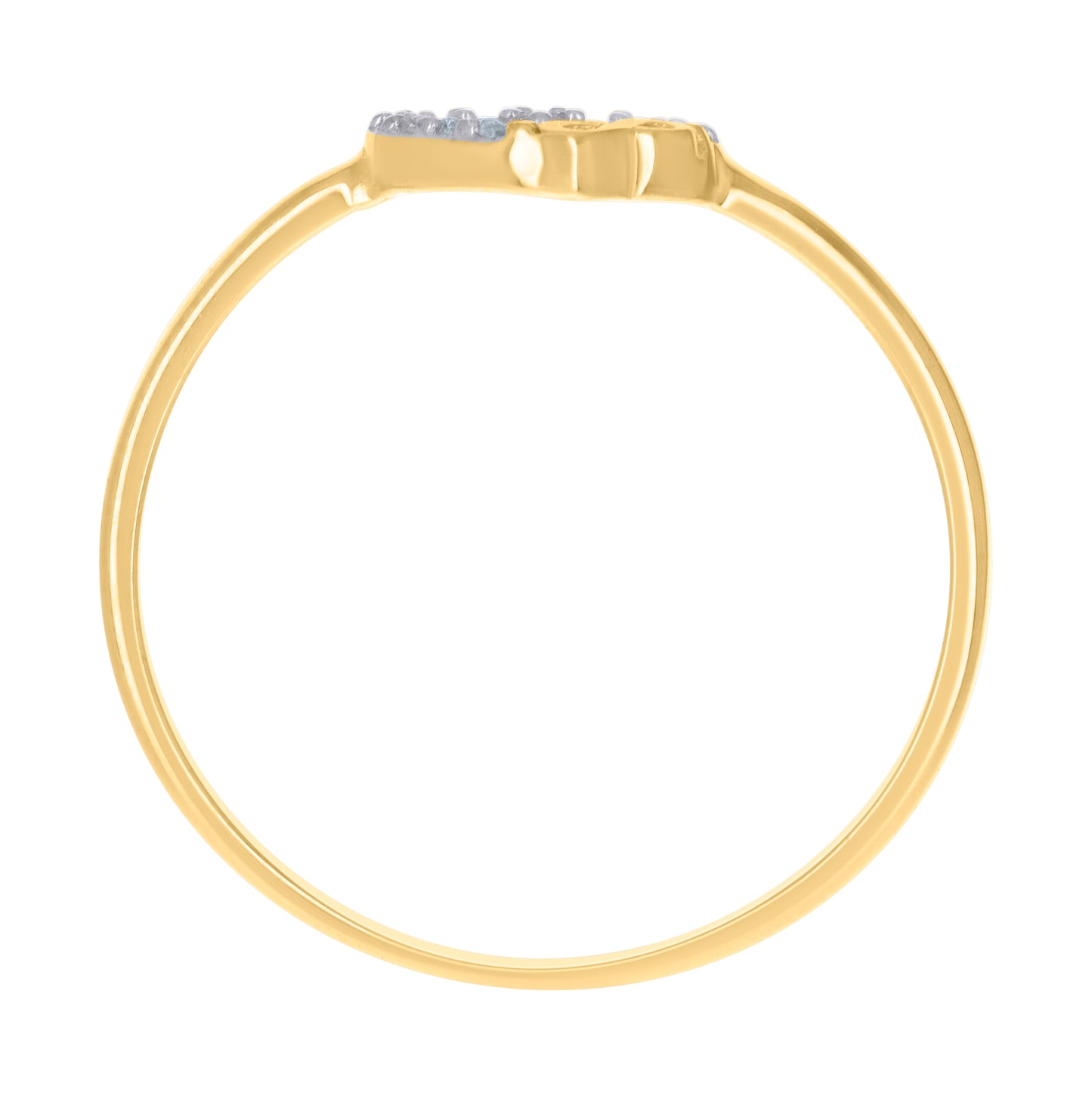 14K Two-Tone Gold Womens Cubic-Zirconia Heart Ring