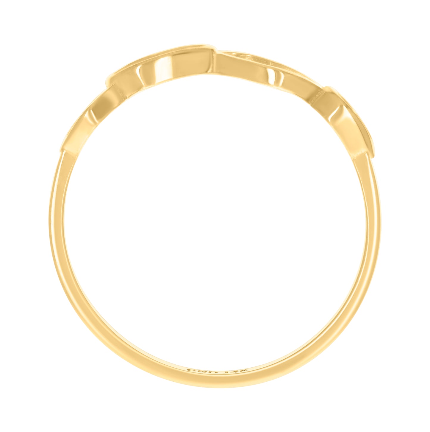 14K Yellow Gold Womens Heart Ring