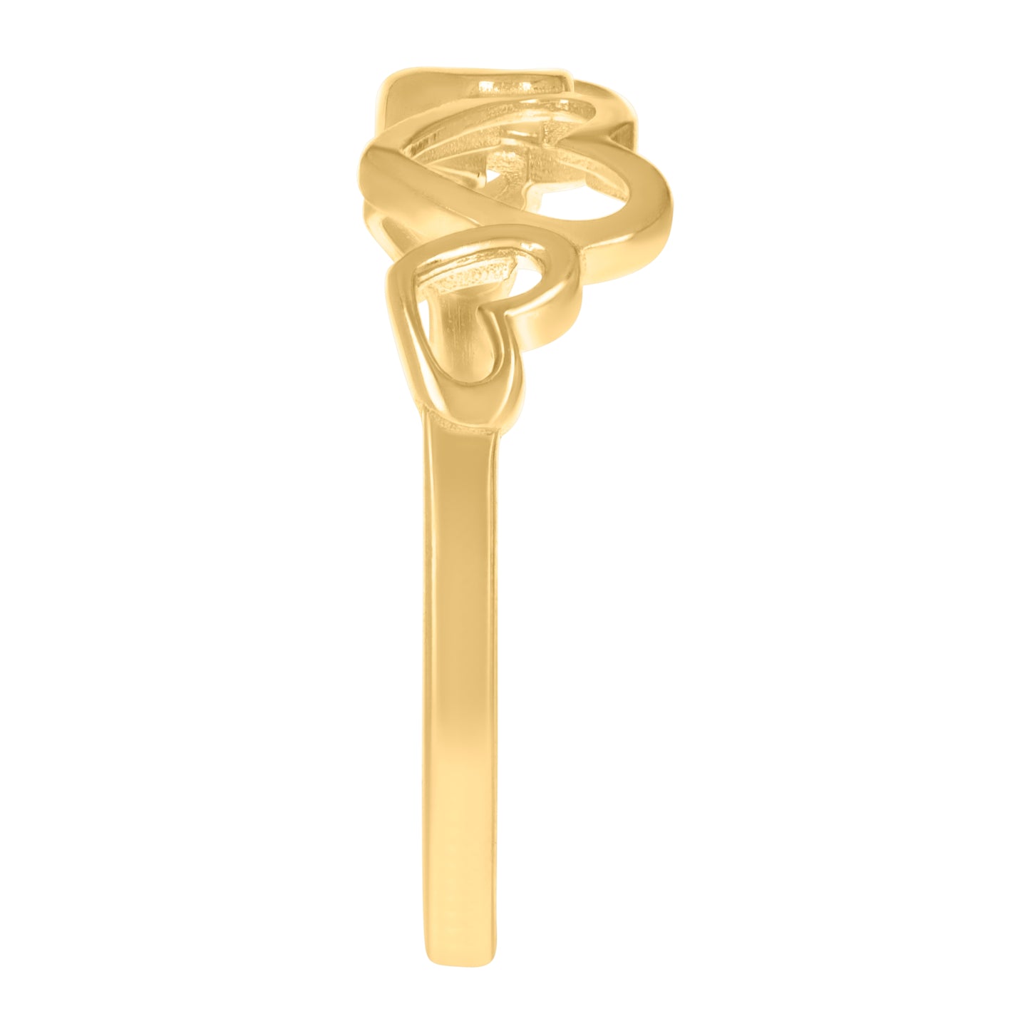 14K Yellow Gold Womens Heart Ring