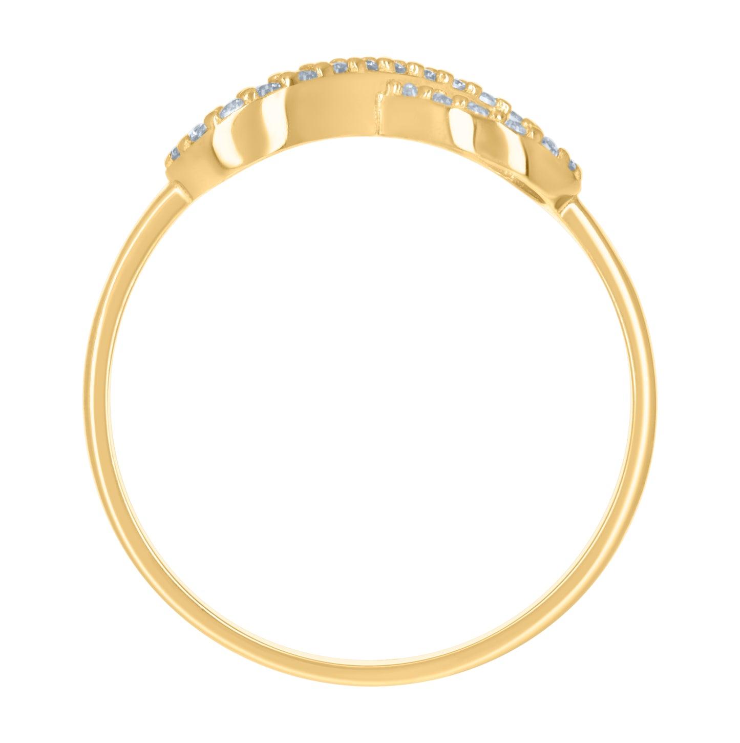 14K Yellow Gold Womens Cubic-Zirconia Infinity Ring