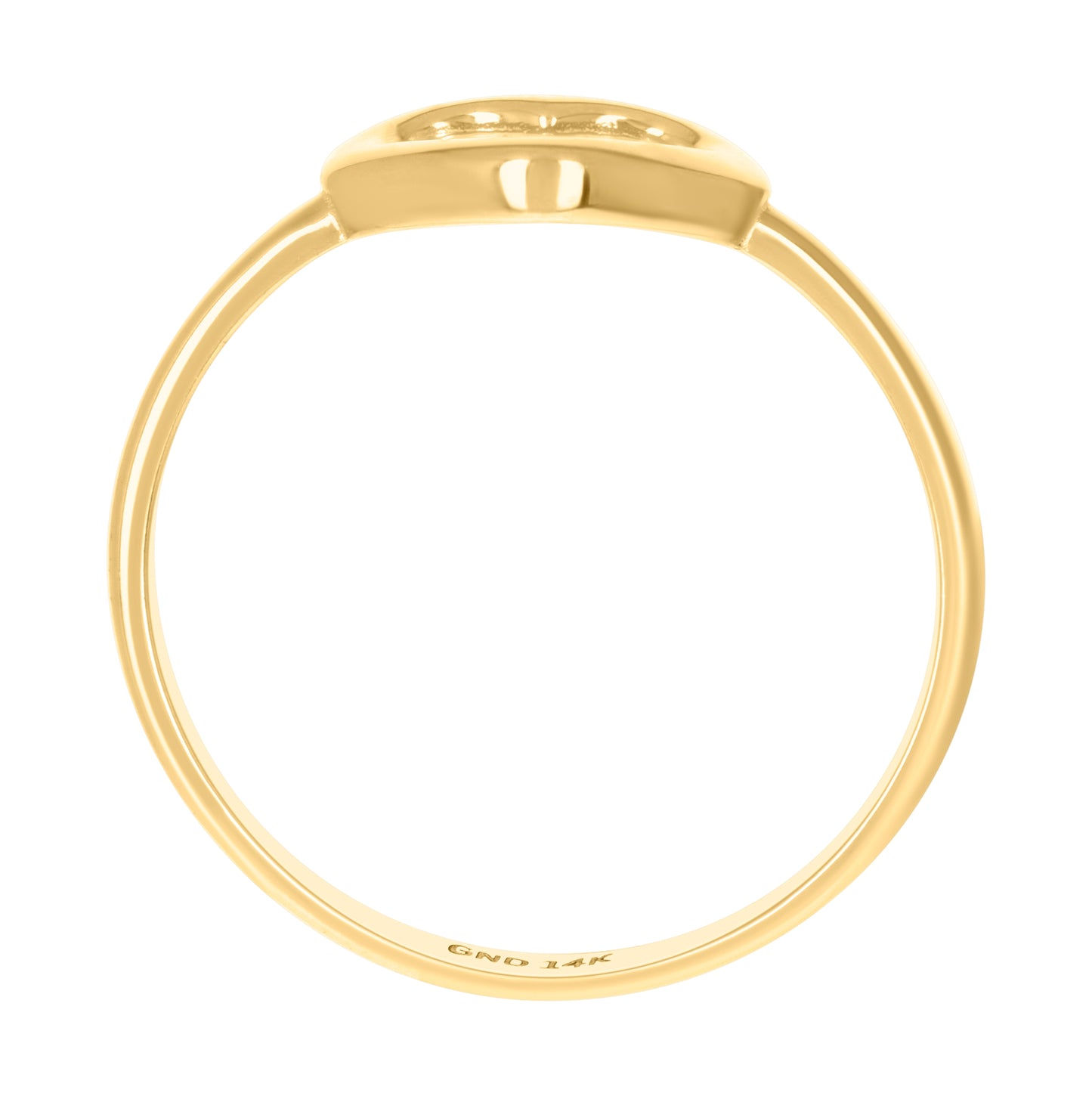 14K Yellow Gold Womens Heart Ring