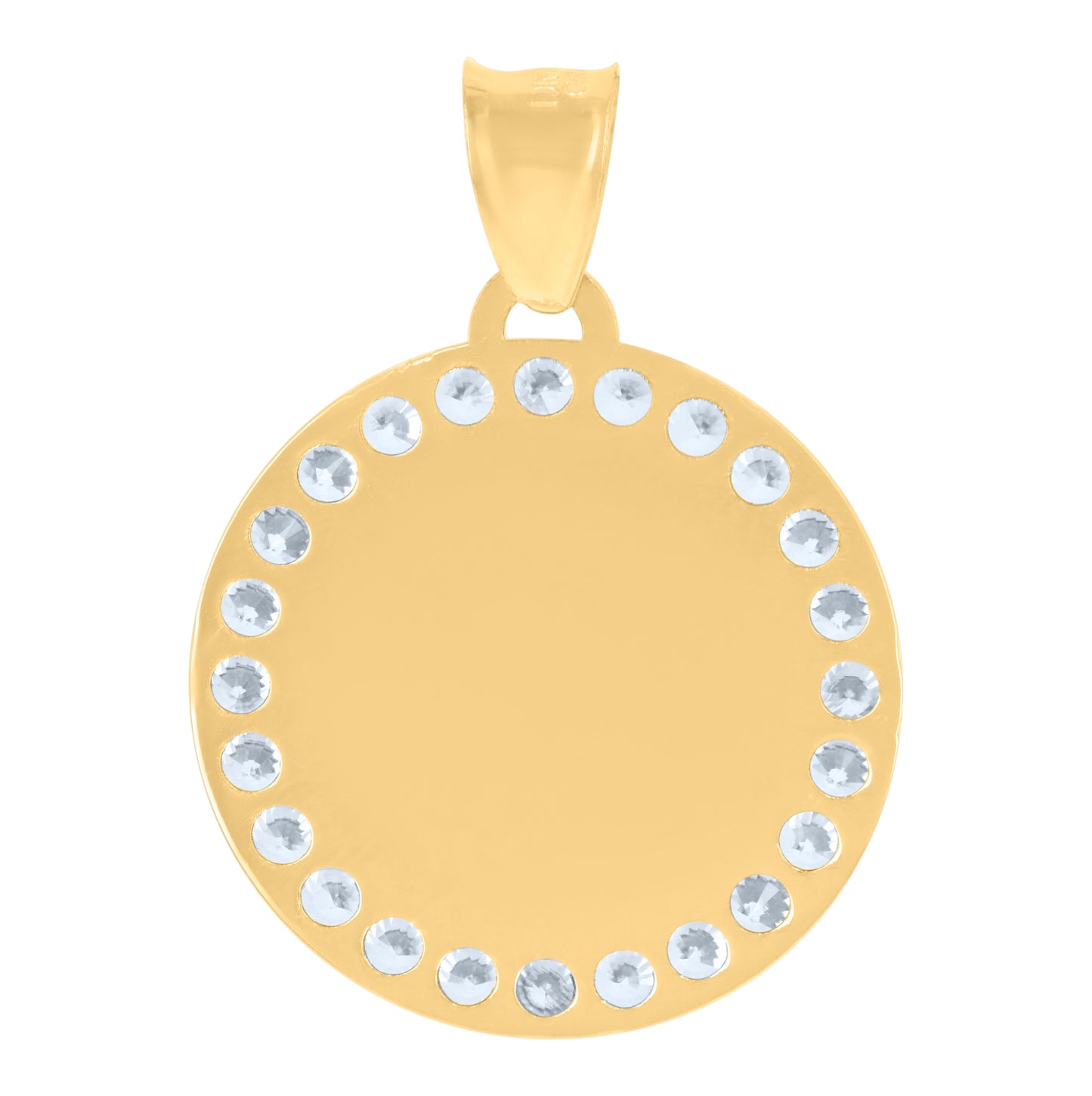 10K Yellow Gold Unisex Cubic-Zirconia Photo Frame Charm Pendant