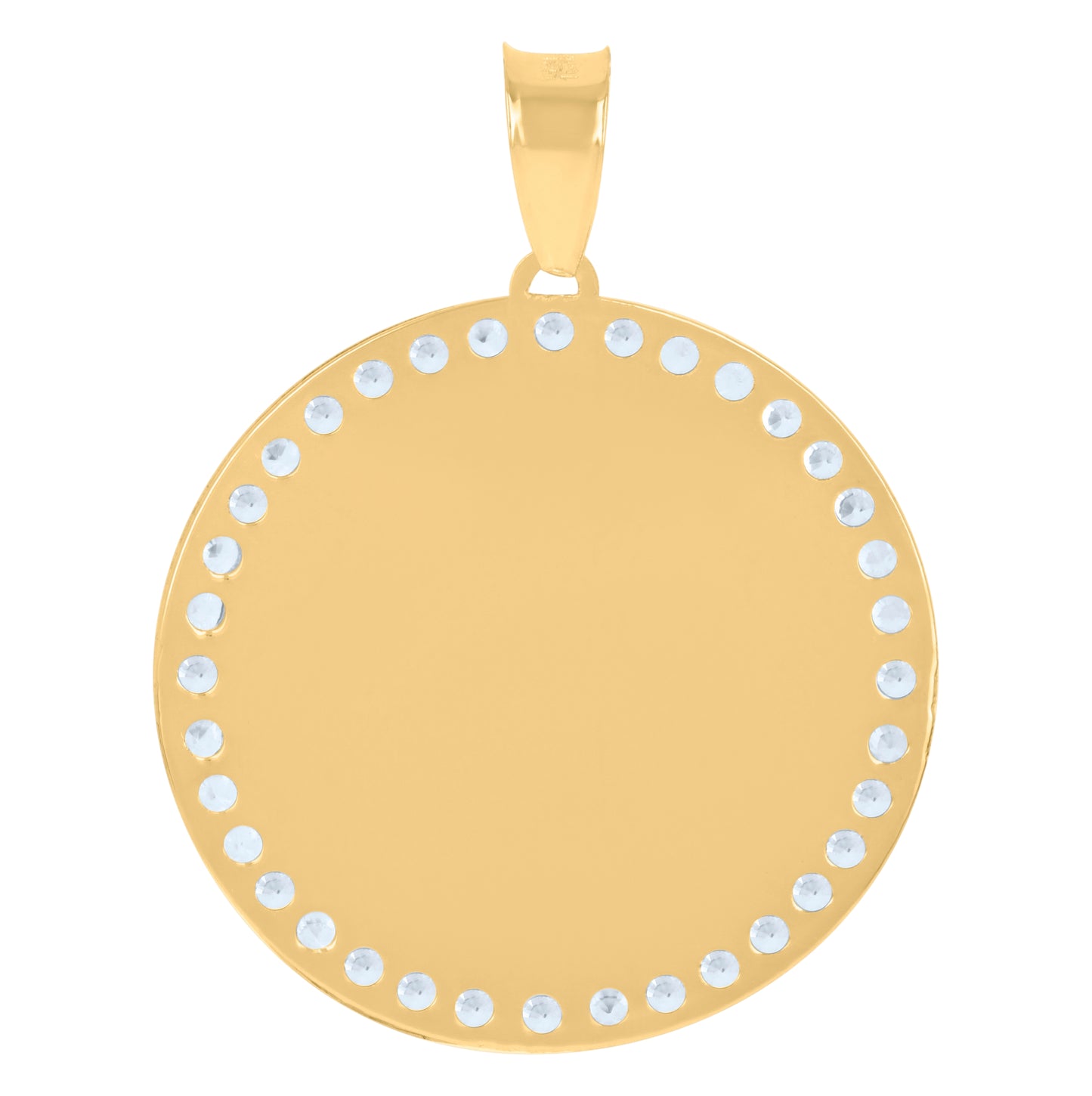 10K Yellow Gold Mens Cubic-Zirconia Photo Frame Charm Pendant