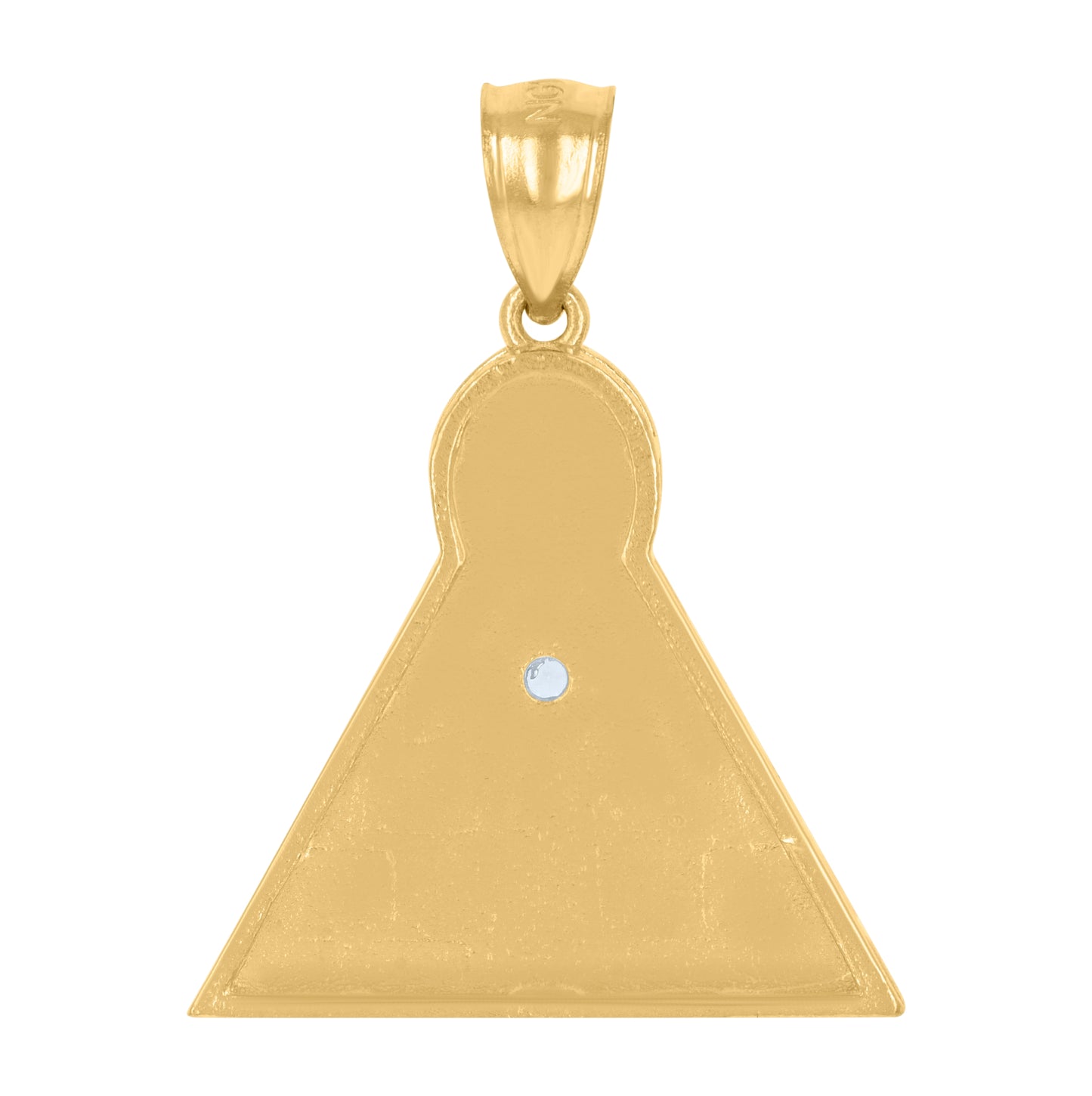 10K Yellow Gold Mens Cubic-Zirconia Ankh Cross Pyramid Egyptian Charm Pendant