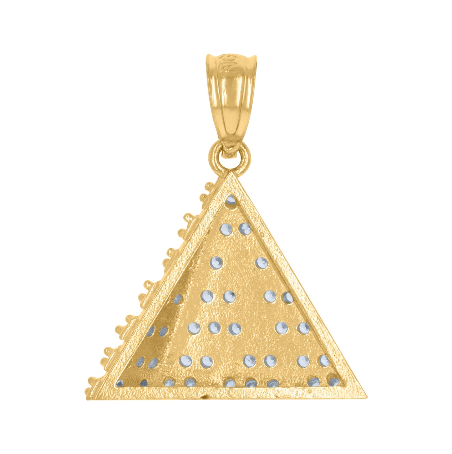 10K Yellow Gold Unisex Cubic-Zirconia Pyramid Egyptian Charm Pendant