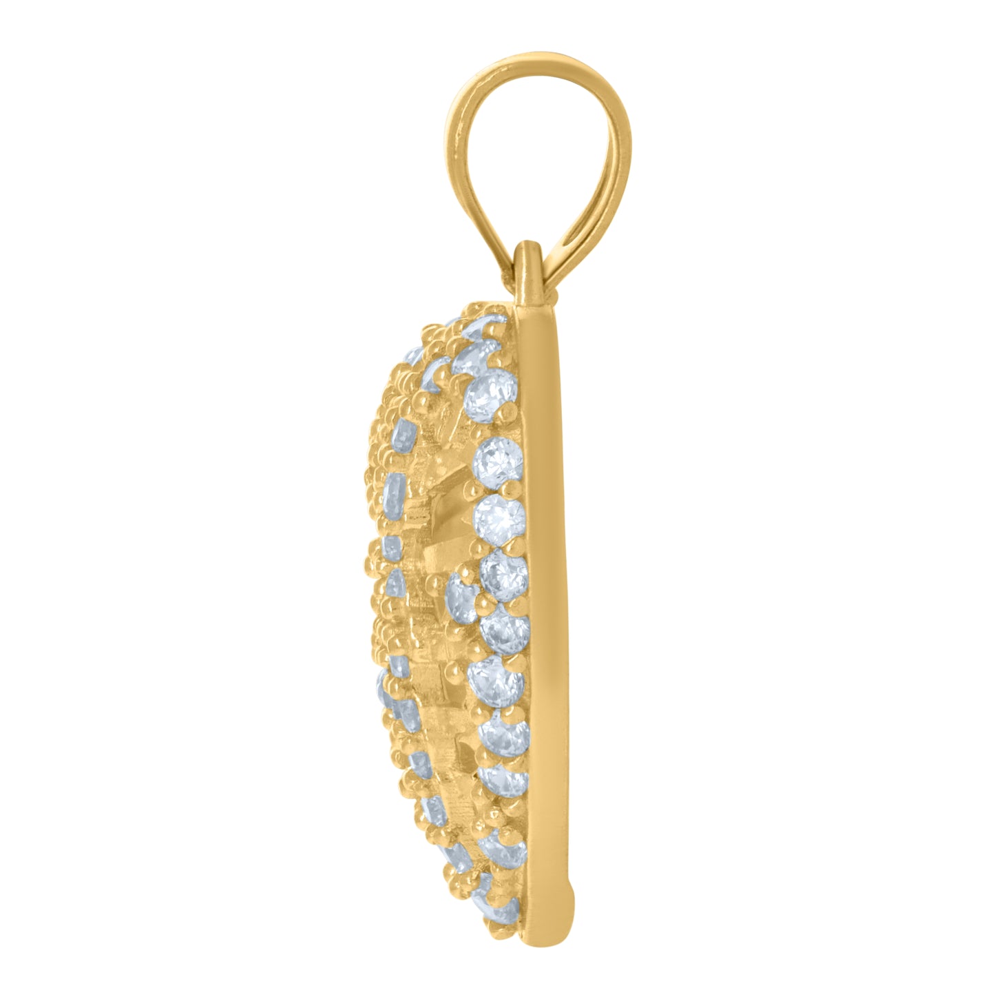10K Yellow Gold Womens Cubic-Zirconia Heart Charm Pendant