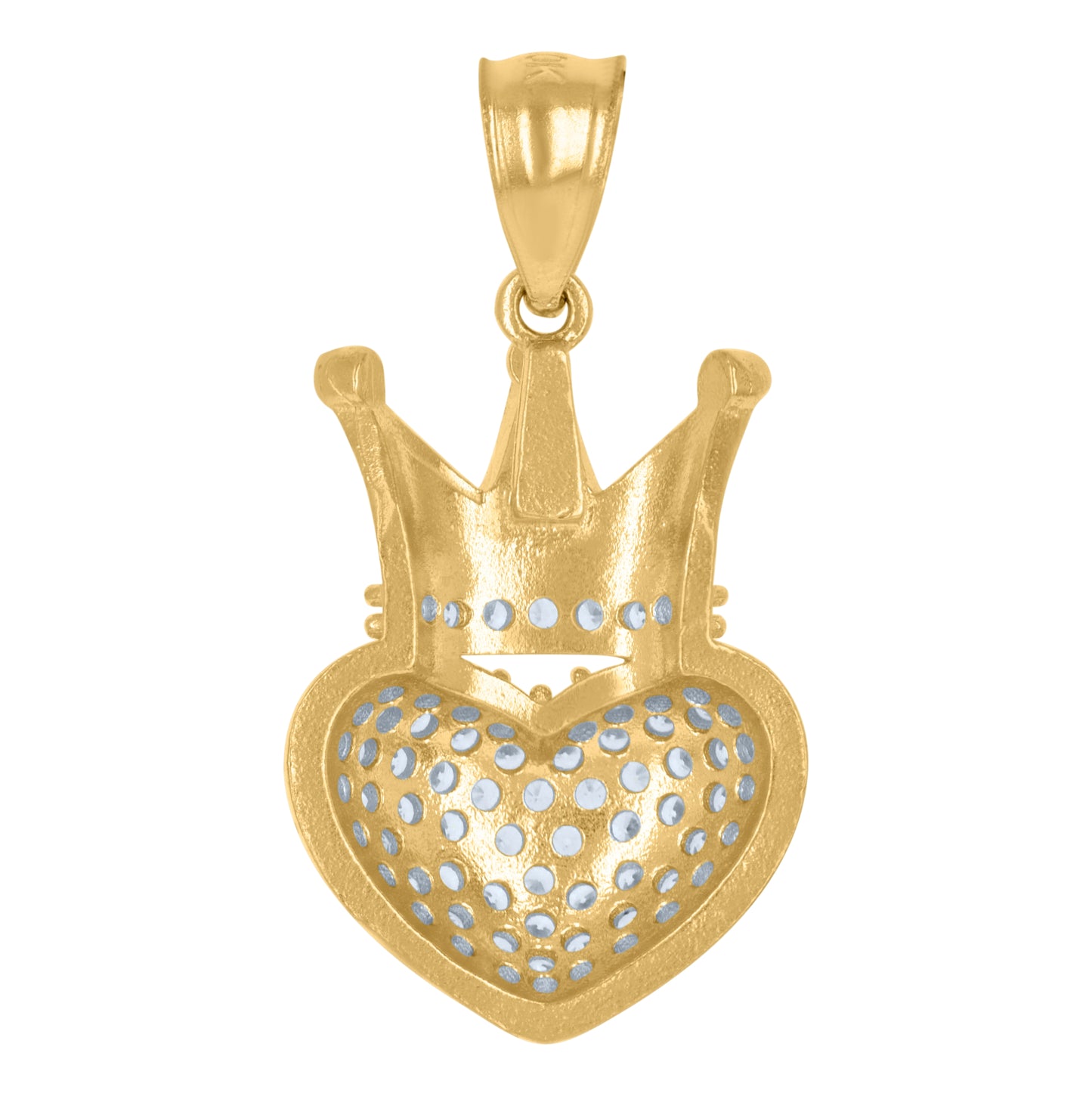 10K Yellow Gold Womens Cubic-Zirconia Heart Charm Pendant