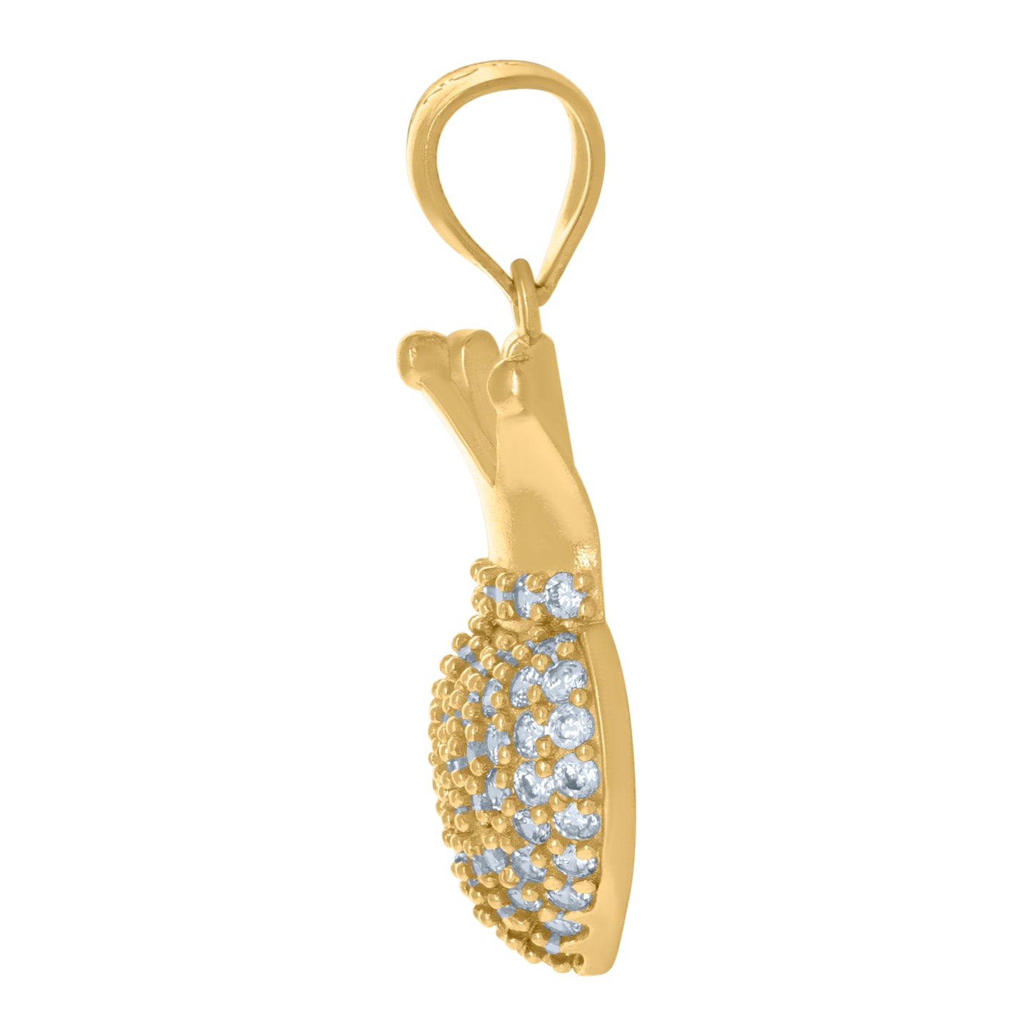 10K Yellow Gold Womens Cubic-Zirconia Heart Charm Pendant