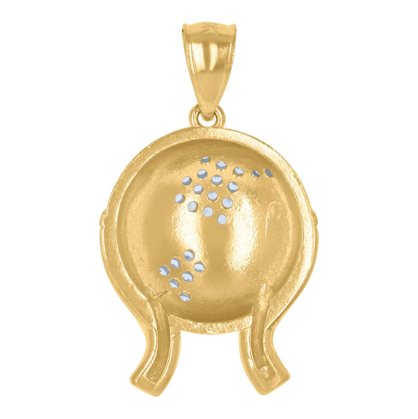 10K Yellow Gold Mens Cubic-Zirconia World Map Charm Pendant