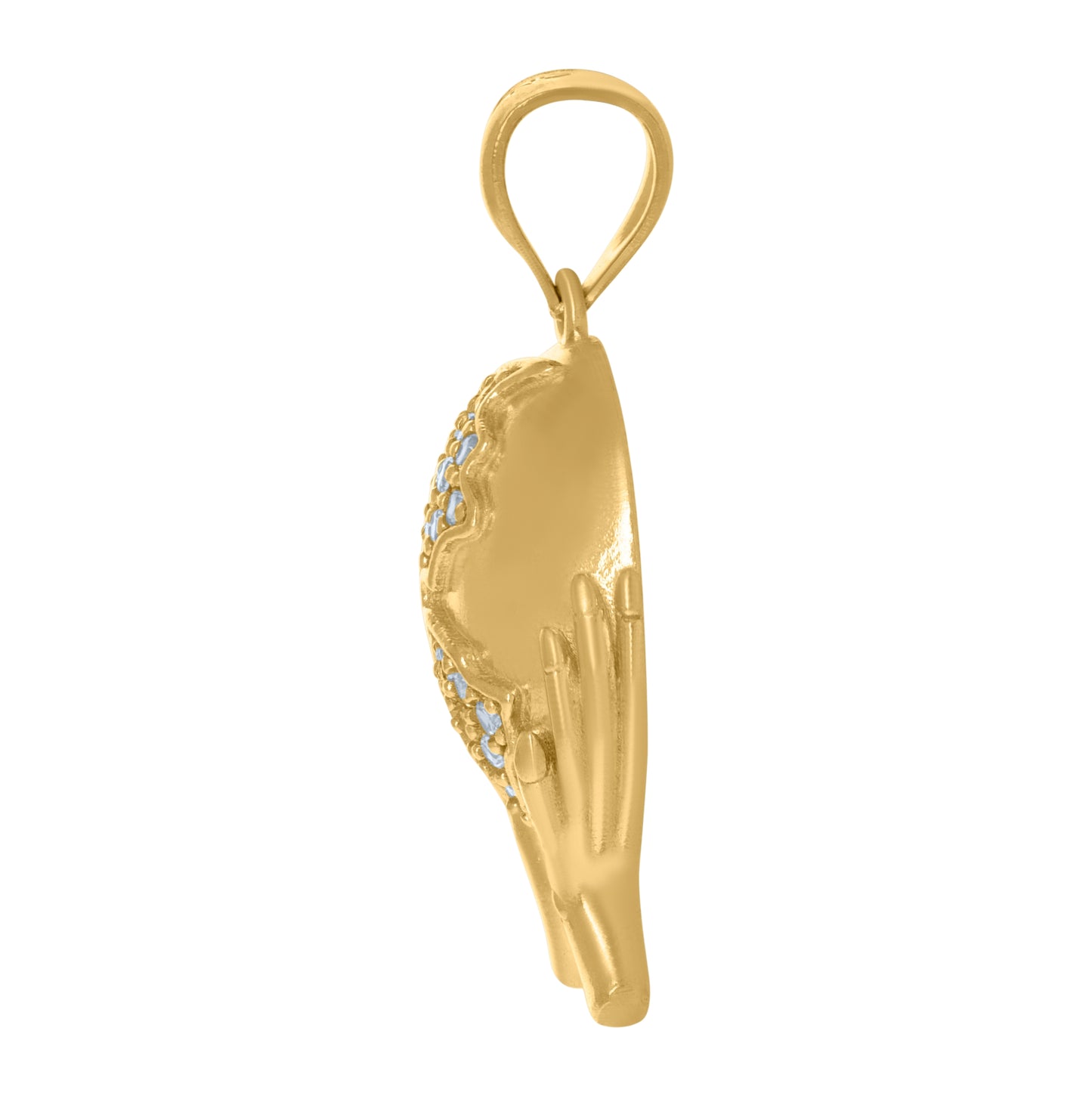 10K Yellow Gold Mens Cubic-Zirconia World Map Charm Pendant